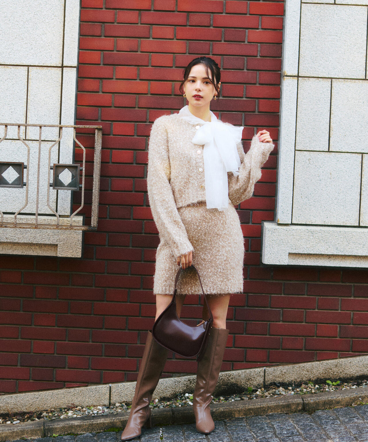 《EDIT COLOGNE》サイドリボンニットSETUP