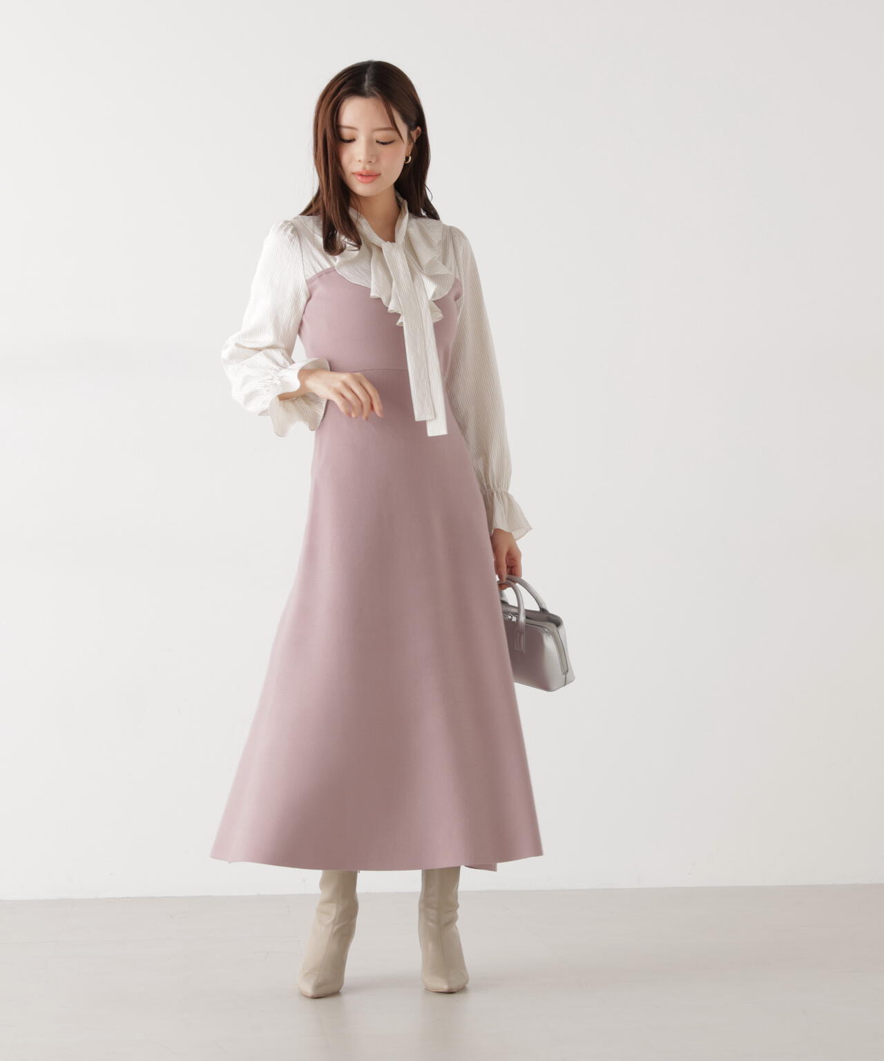 《EDIT COLOGNE》ラッフルタイドッキングワンピース