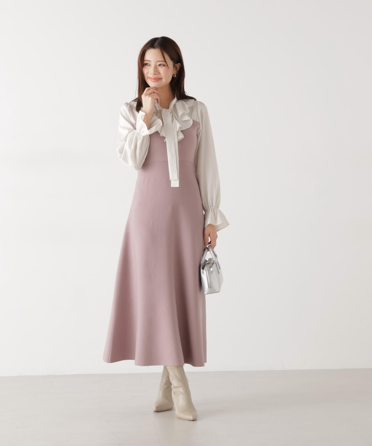 《EDIT COLOGNE》ラッフルタイドッキングワンピース