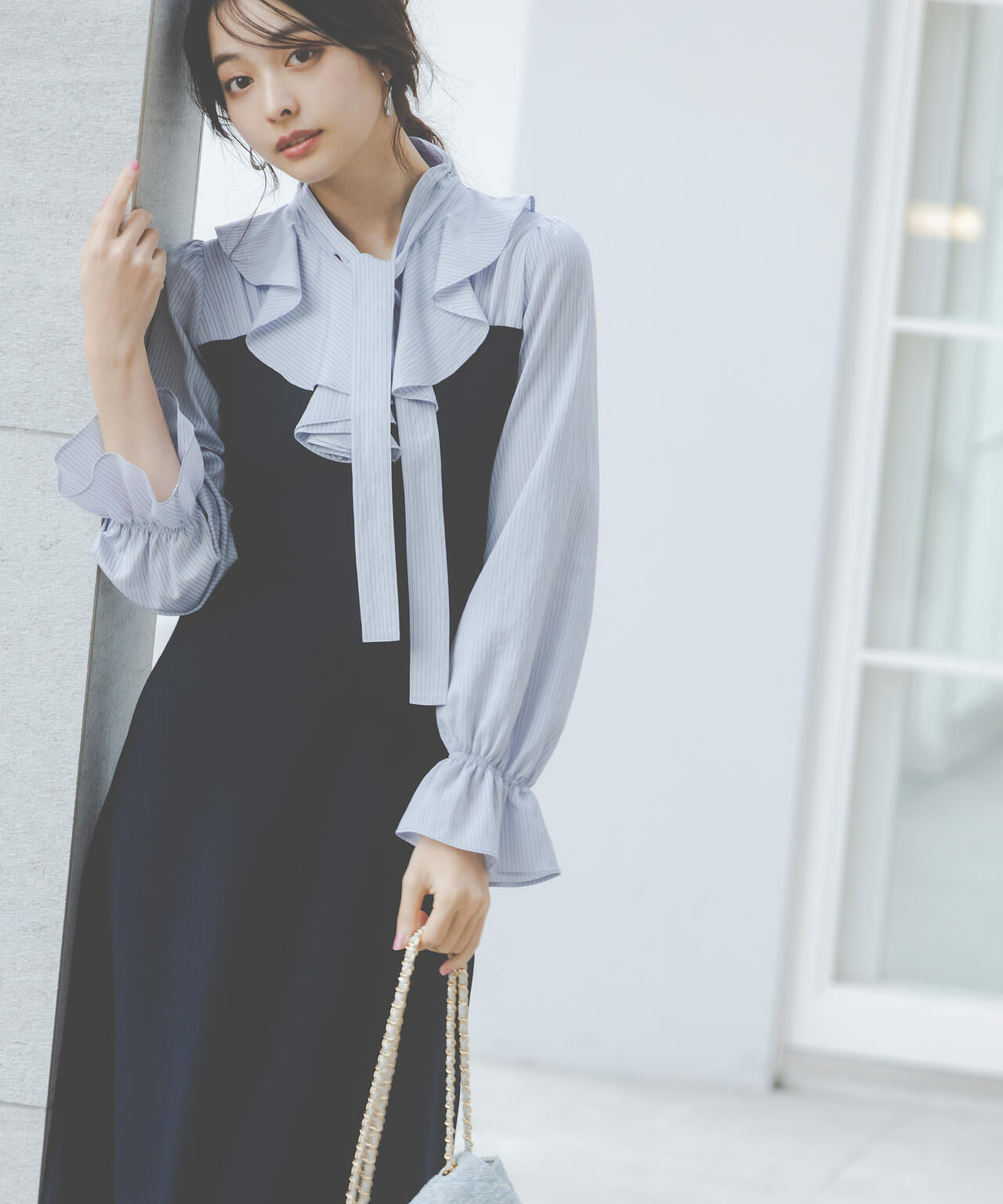 《EDIT COLOGNE》ラッフルタイドッキングワンピース