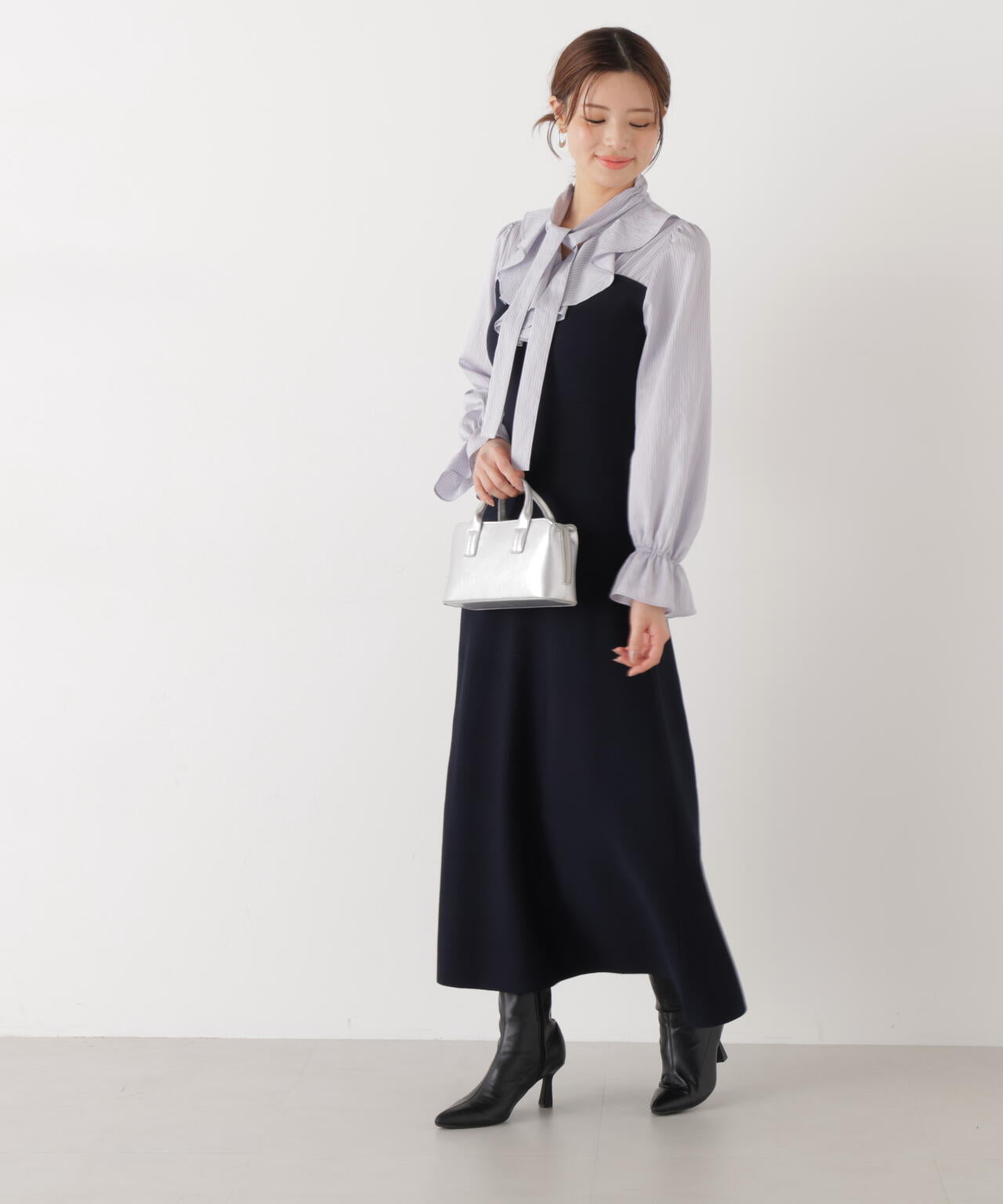 《EDIT COLOGNE》ラッフルタイドッキングワンピース