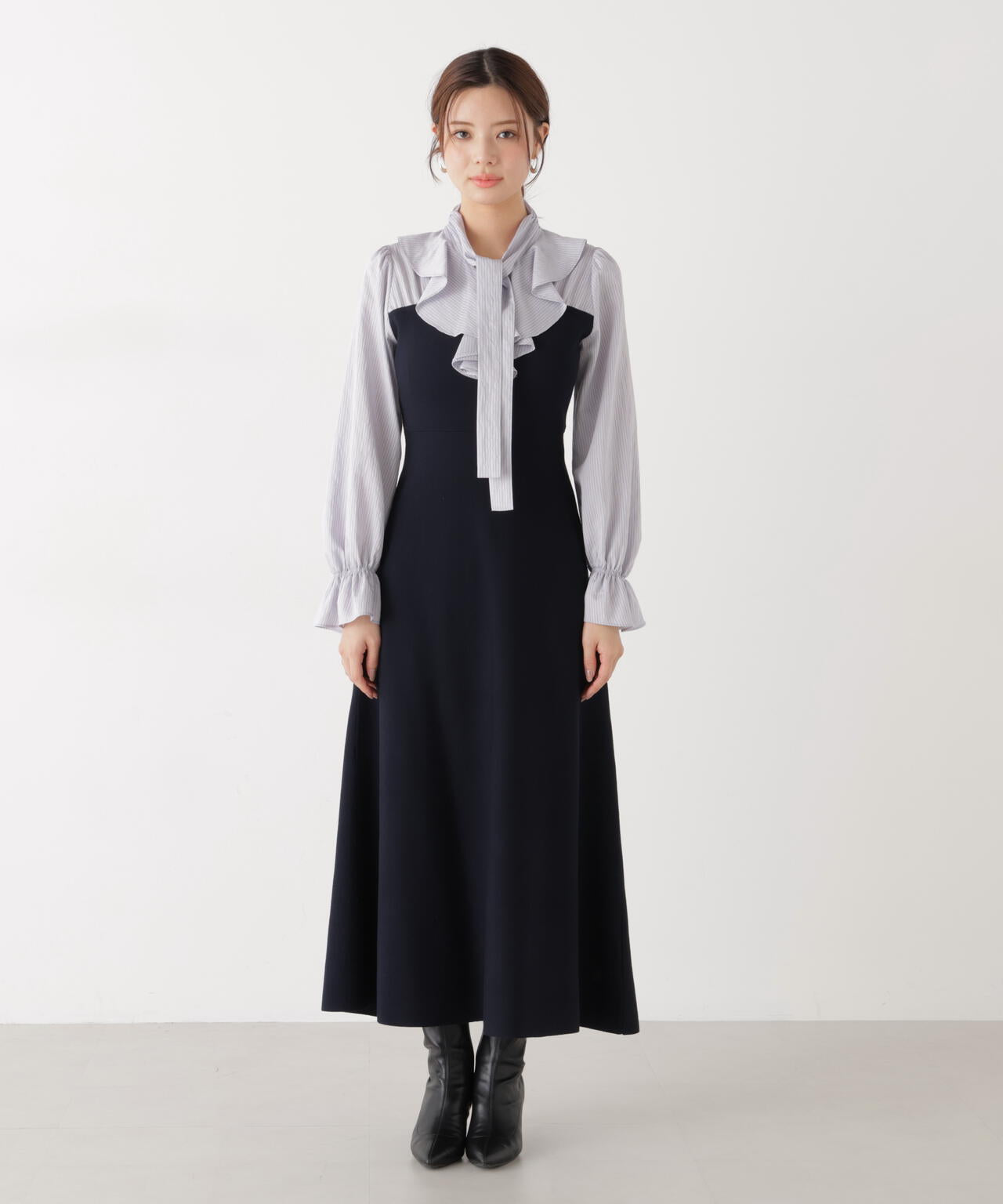 《EDIT COLOGNE》ラッフルタイドッキングワンピース