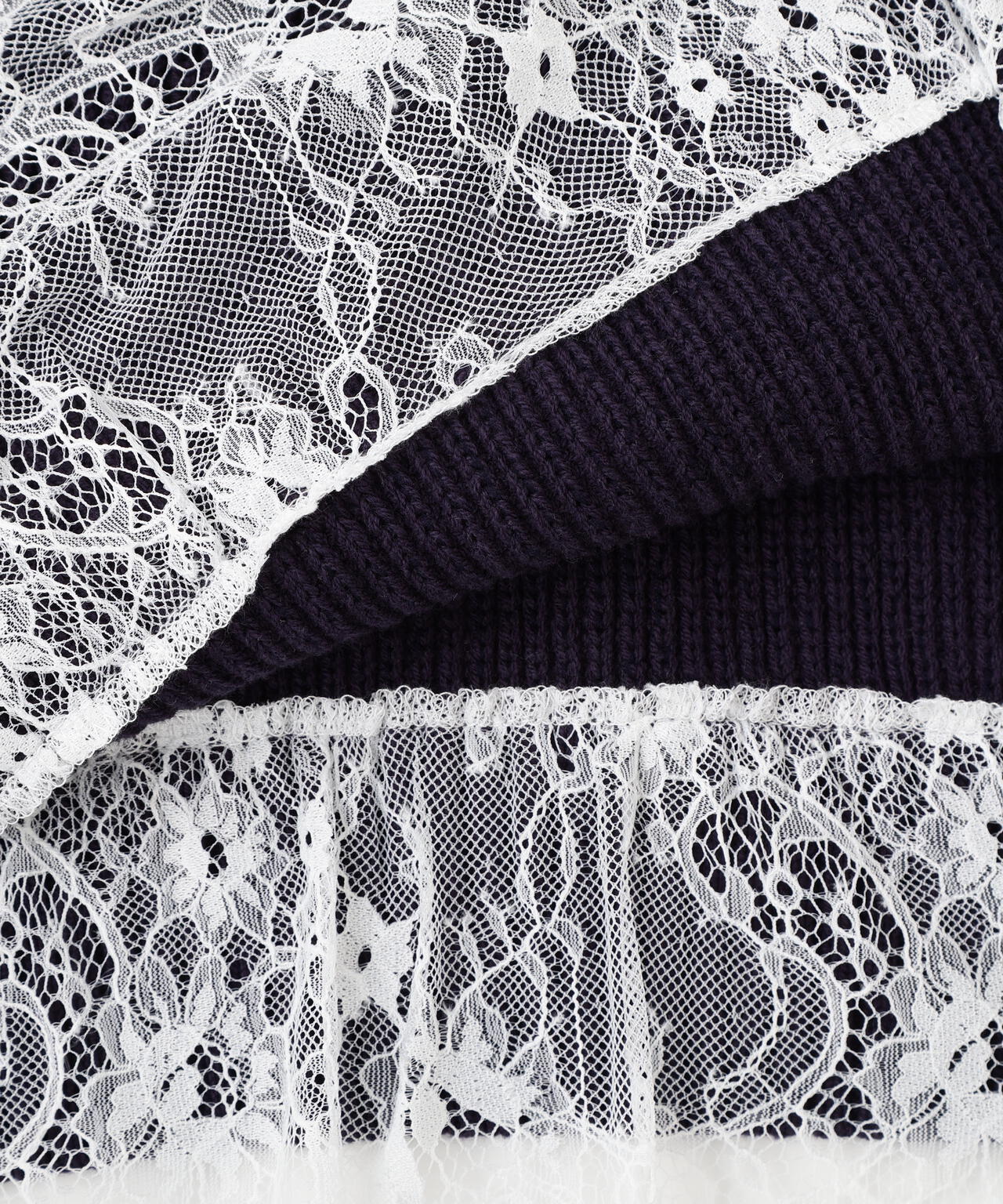 《EDIT COLOGNE》スプリングレースレイヤード風ニットワンピース