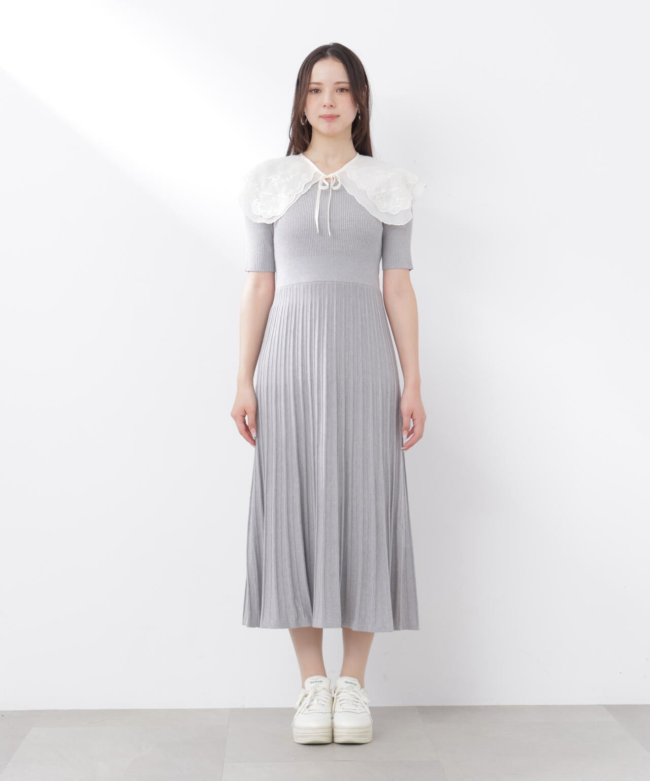 《EDIT COLOGNE》レースカラー2wayニットワンピース