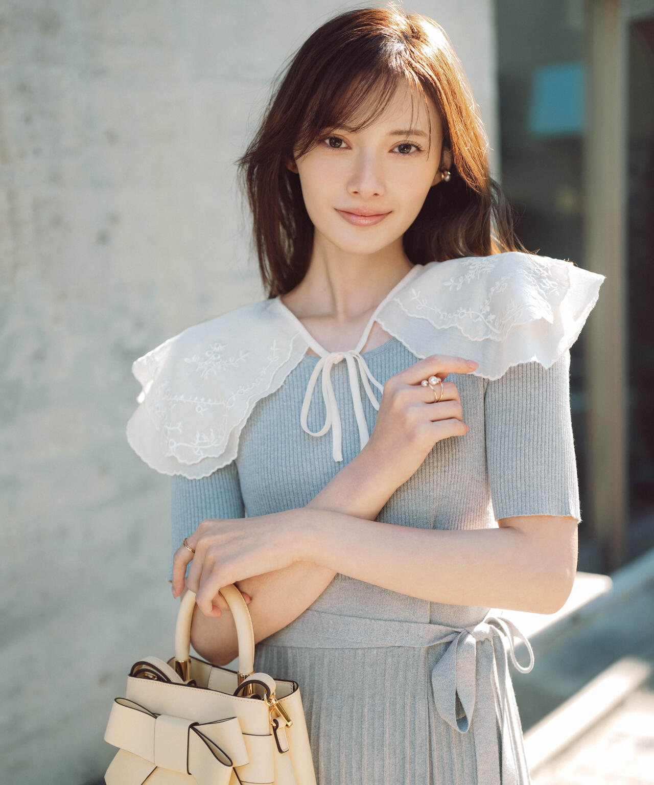 《EDIT COLOGNE》レースカラー2wayニットワンピース