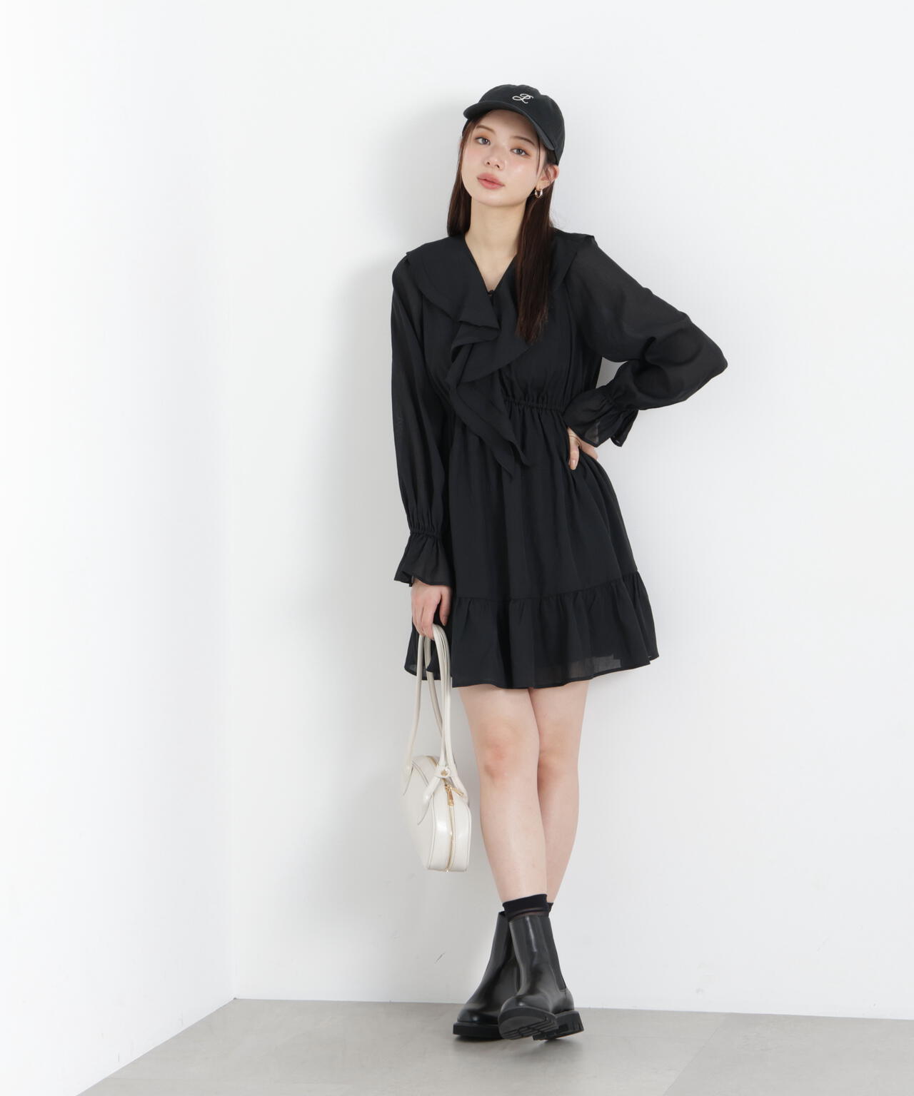 《EDIT COLOGNE》ラッフルミニワンピース【WEB・一部店舗限定】