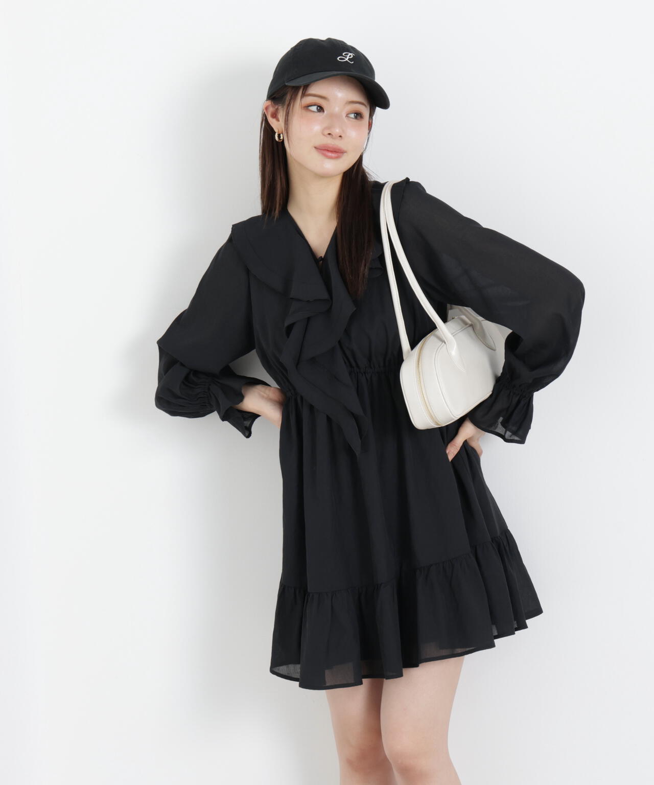 《EDIT COLOGNE》ラッフルミニワンピース【WEB・一部店舗限定】