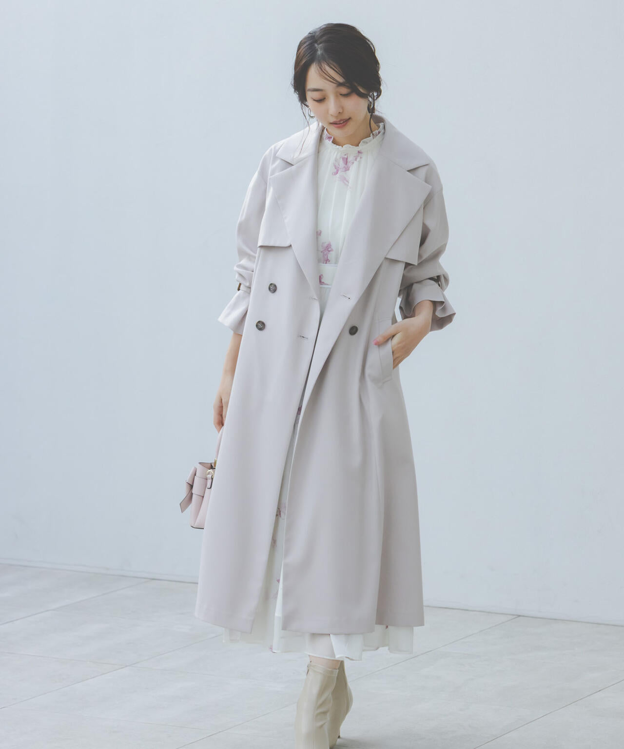 <防シワ/花粉リリース>ベーシックトレンチコート