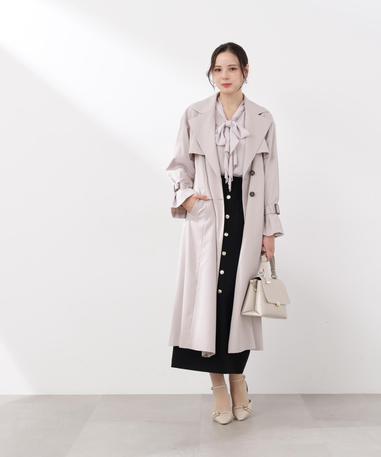 <防シワ/花粉リリース>ベーシックトレンチコート