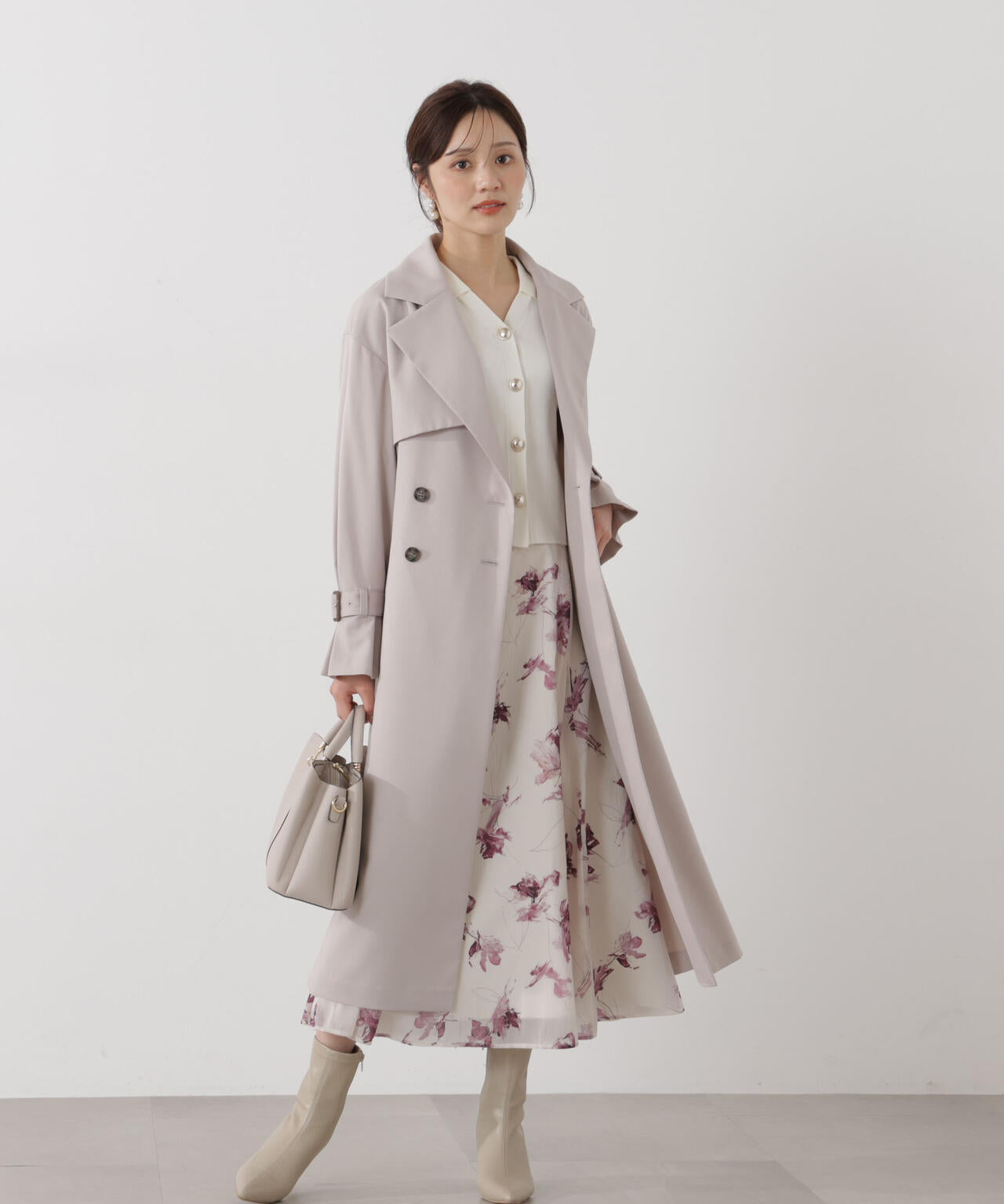 <防シワ/花粉リリース>ベーシックトレンチコート
