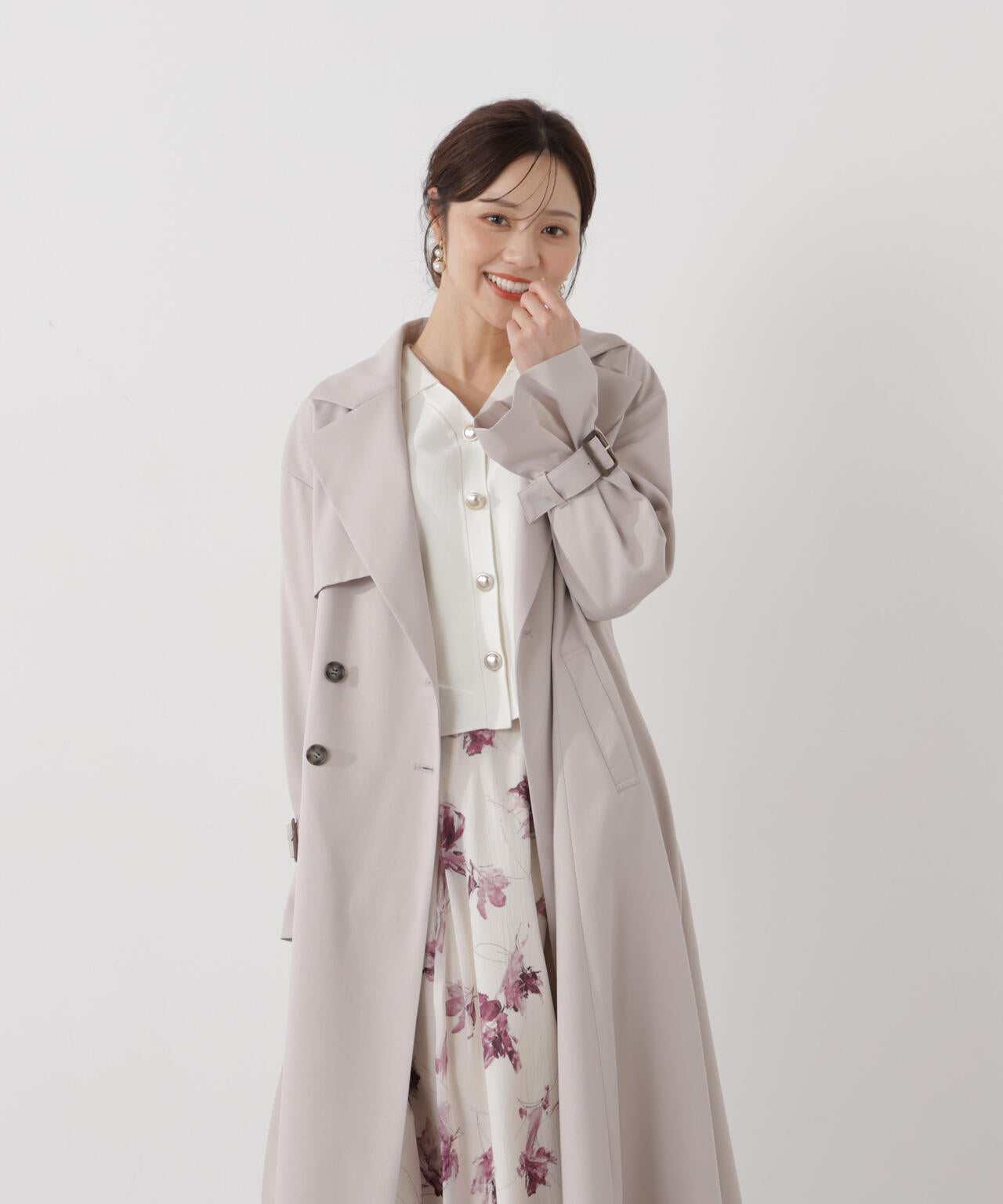 <防シワ/花粉リリース>ベーシックトレンチコート