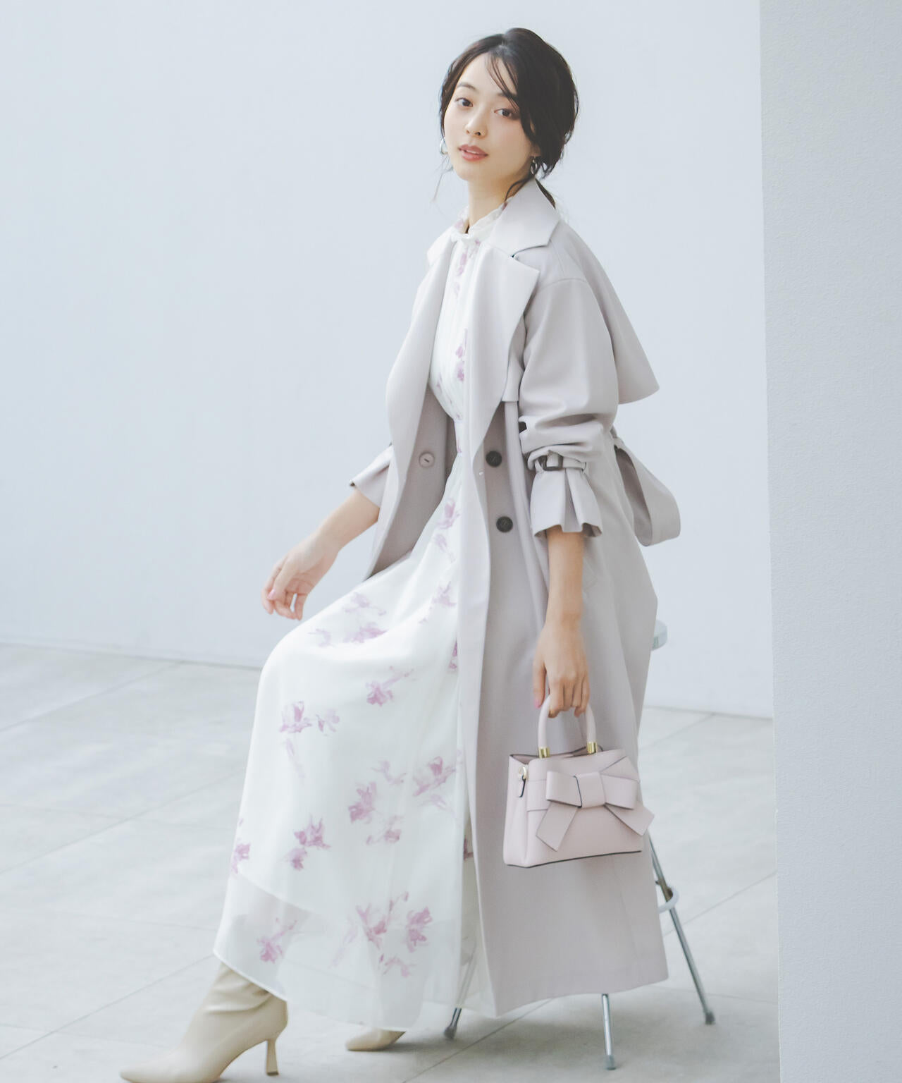 <防シワ/花粉リリース>ベーシックトレンチコート