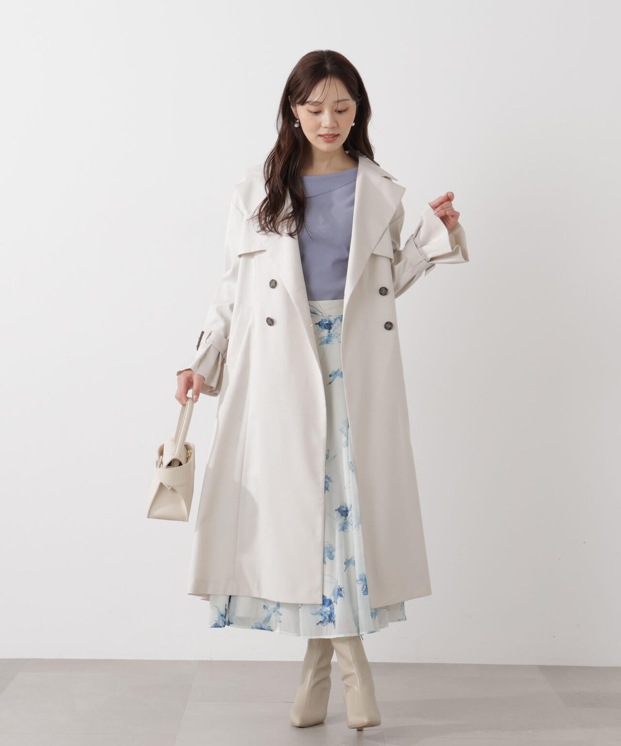 <防シワ/花粉リリース>ベーシックトレンチコート