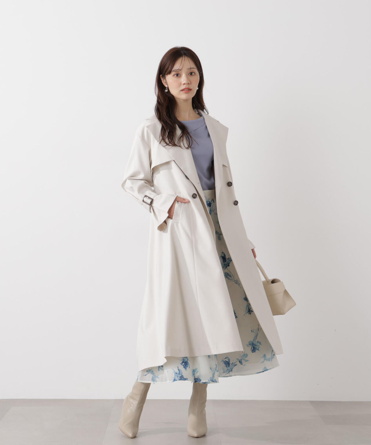 <防シワ/花粉リリース>ベーシックトレンチコート