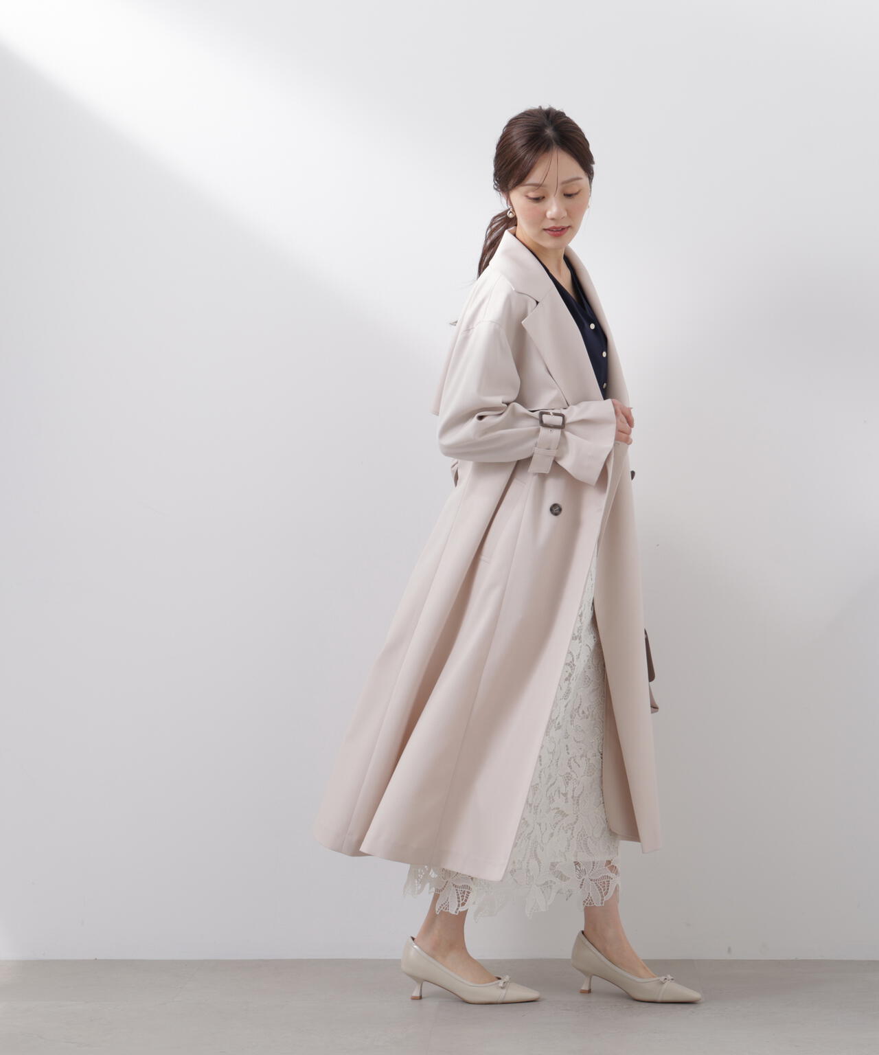 <防シワ/花粉リリース>ベーシックトレンチコート