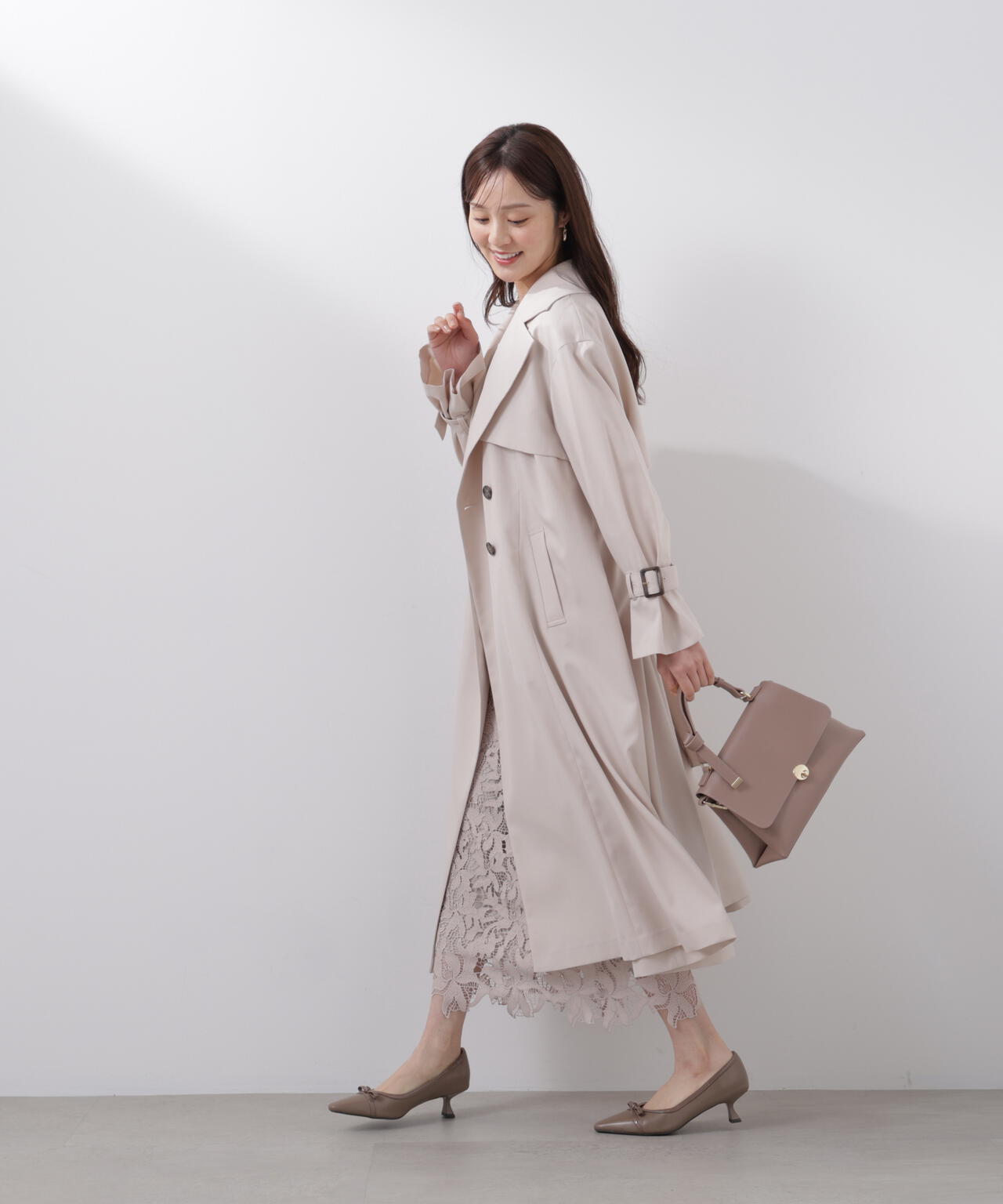 <防シワ/花粉リリース>ベーシックトレンチコート