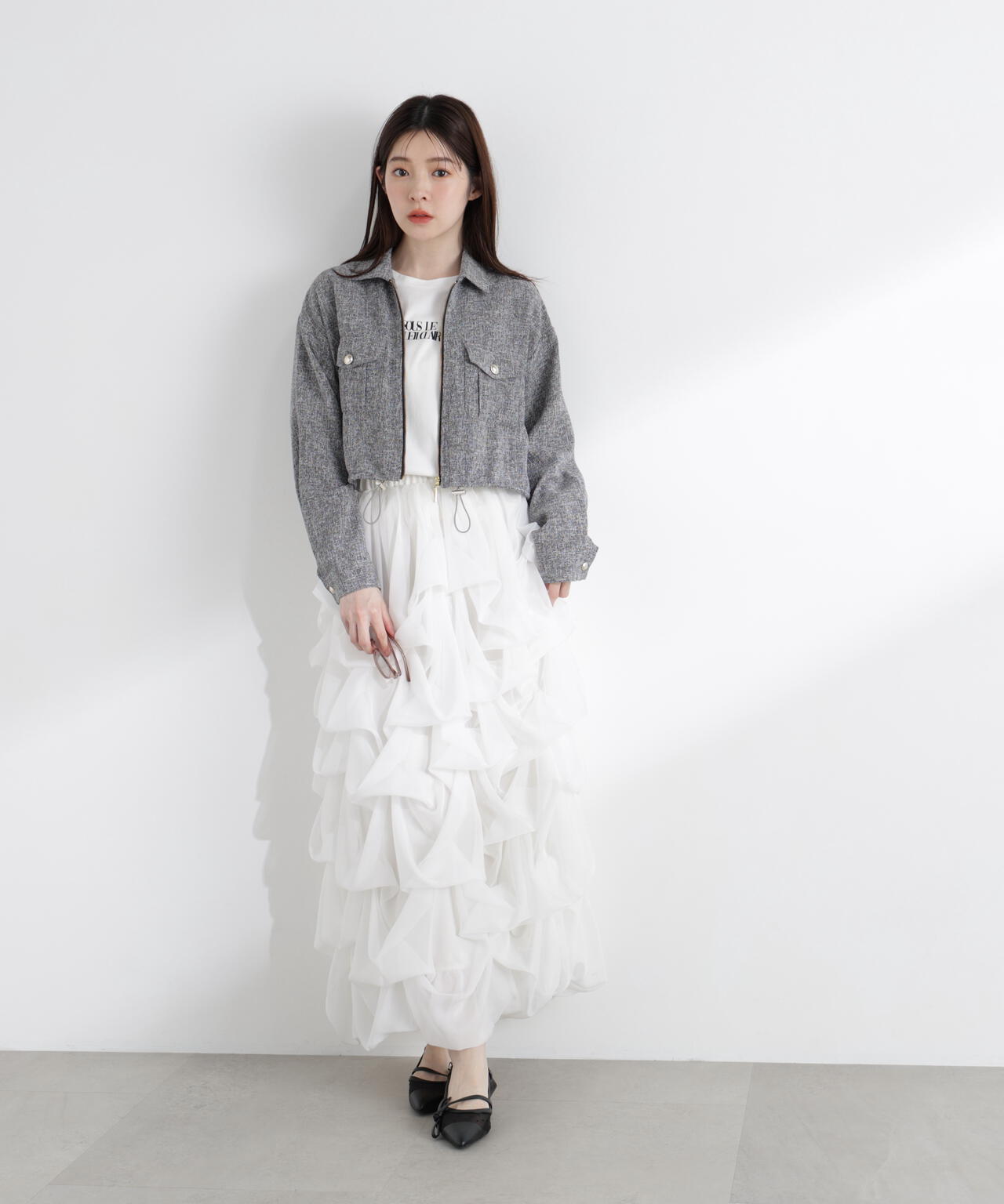 スプリングツイードブルゾン