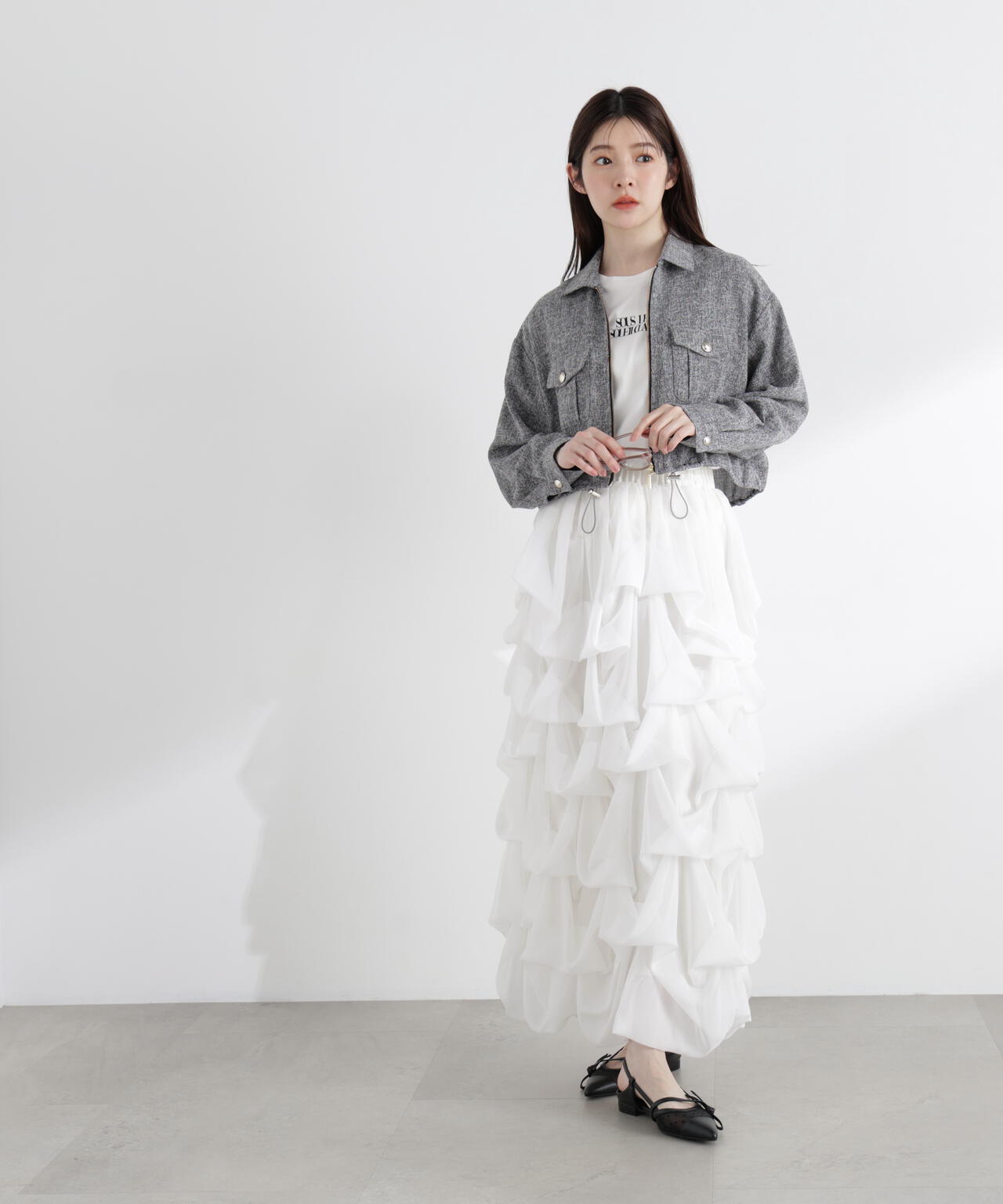 スプリングツイードブルゾン