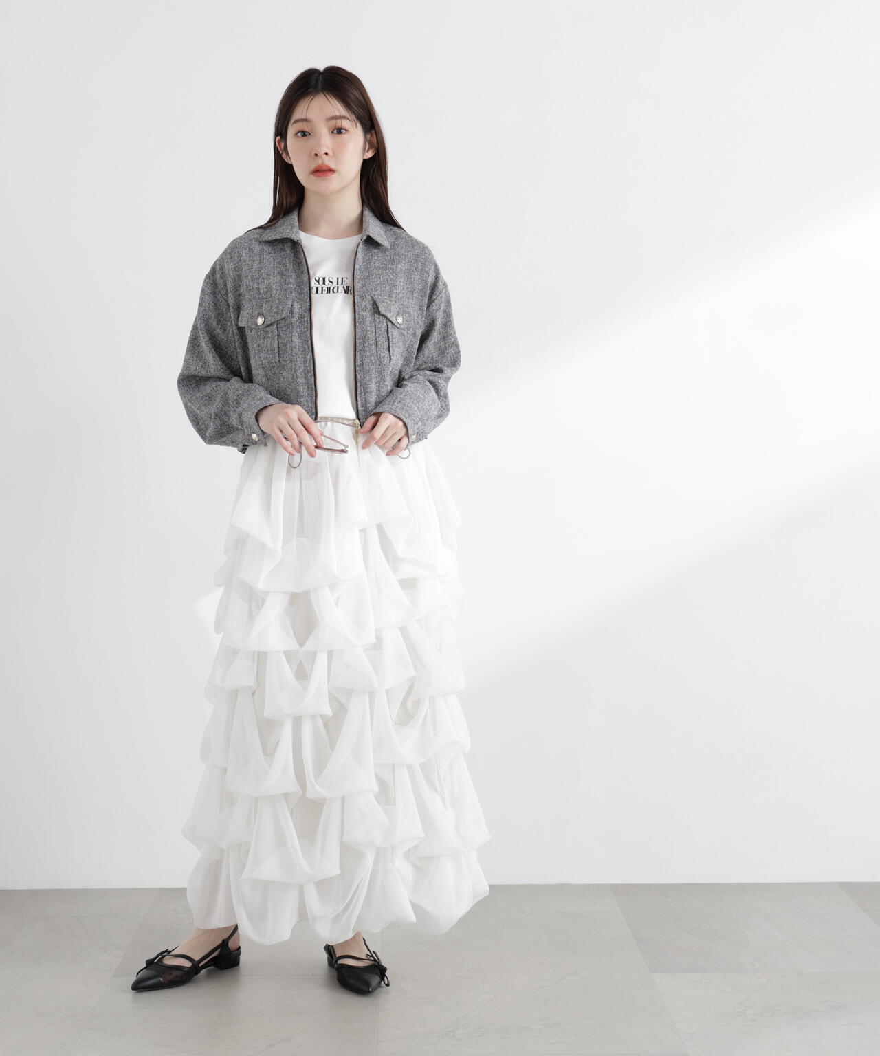 スプリングツイードブルゾン