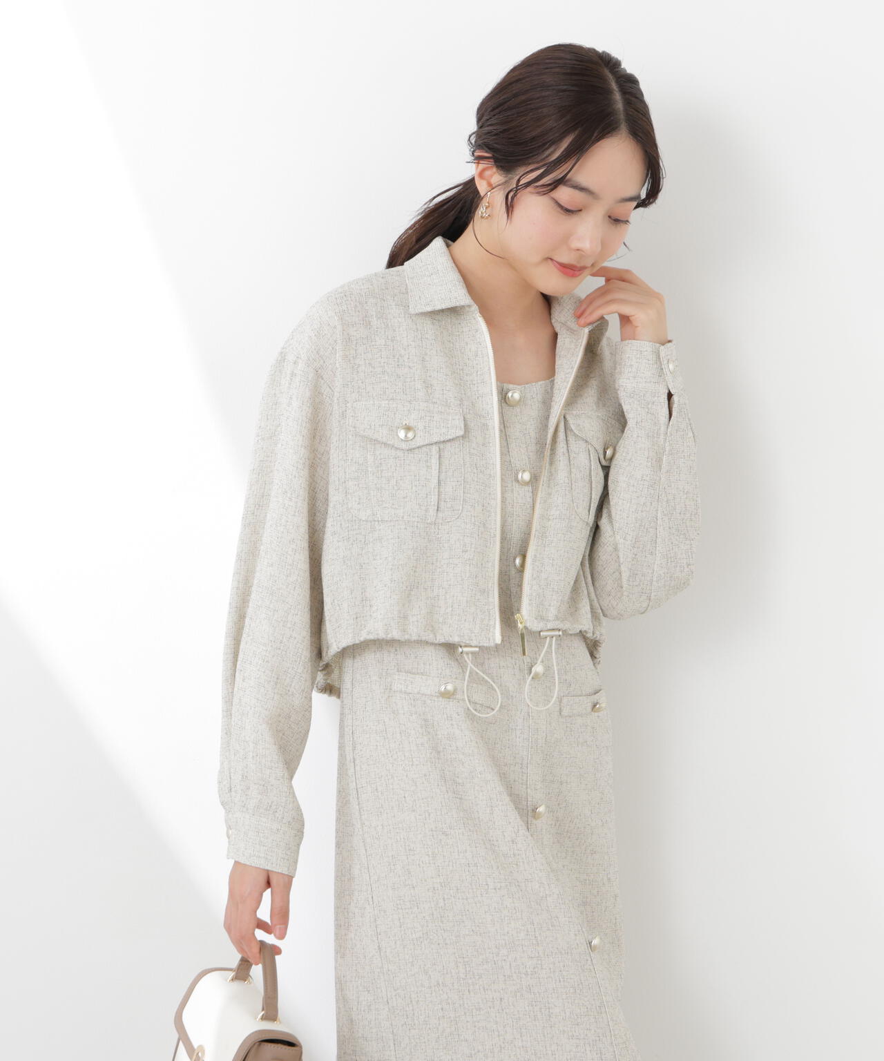 スプリングツイードブルゾン