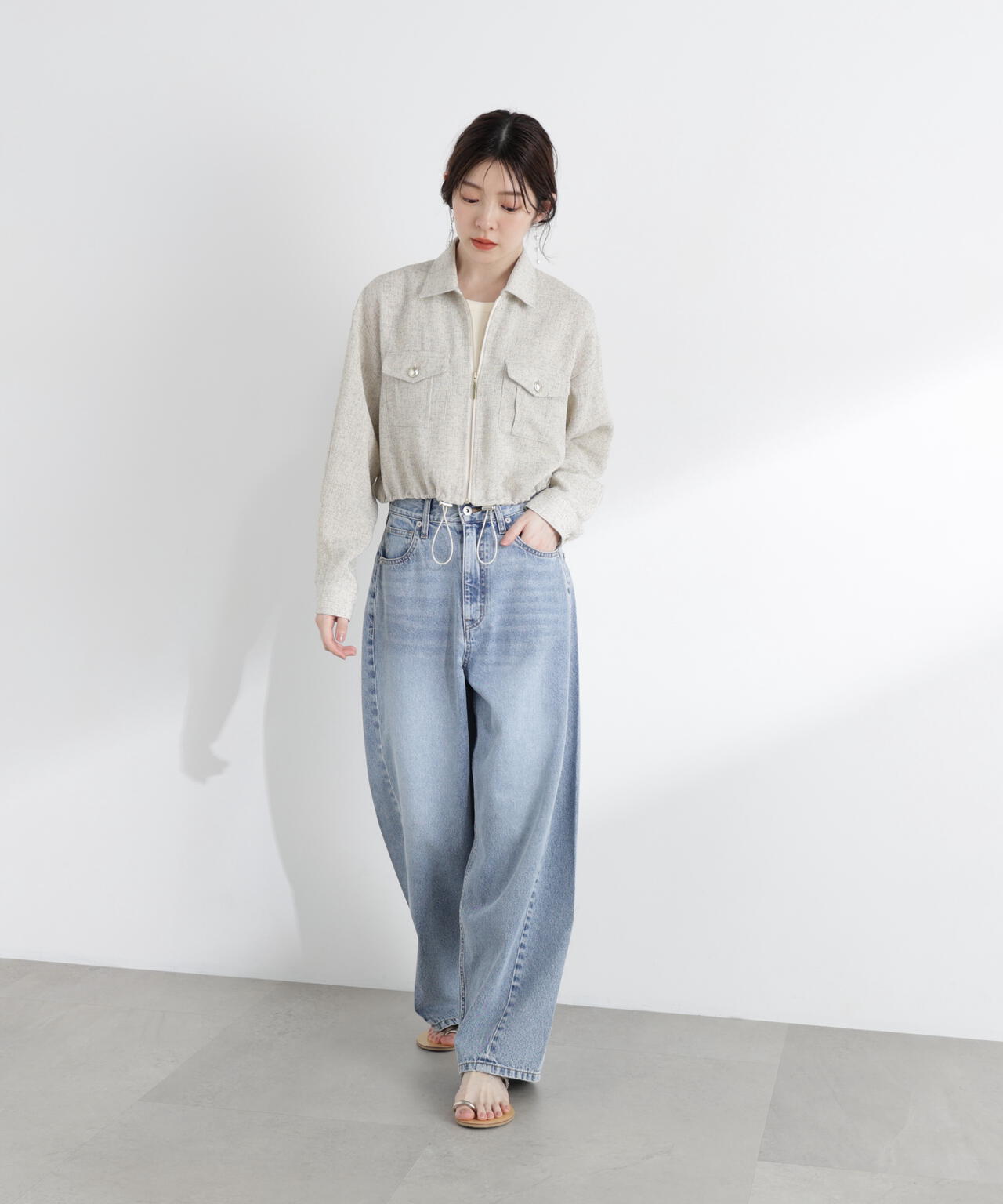 スプリングツイードブルゾン