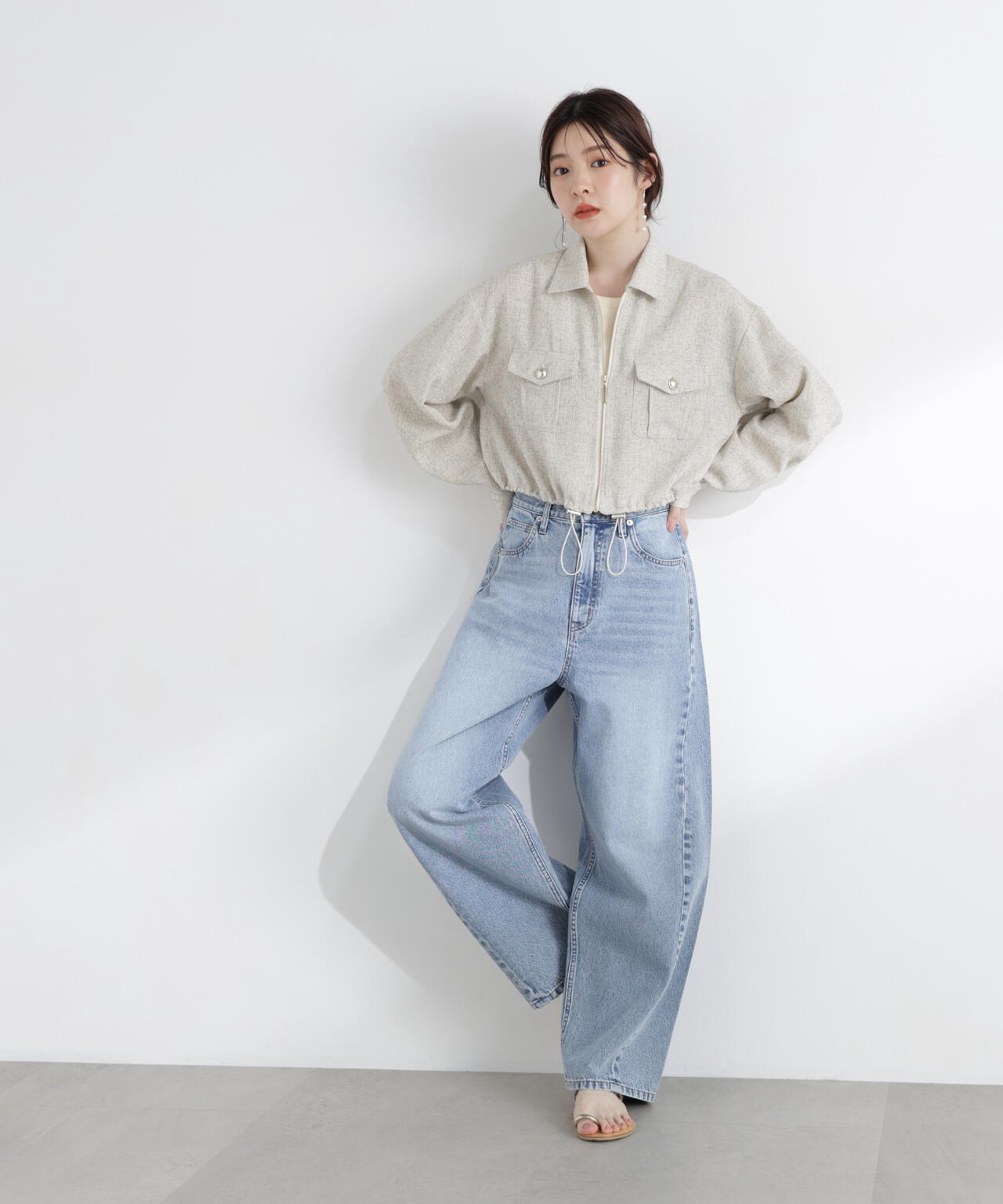 スプリングツイードブルゾン