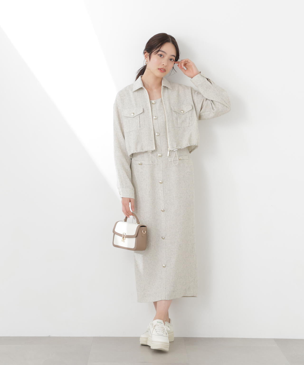 スプリングツイードブルゾン