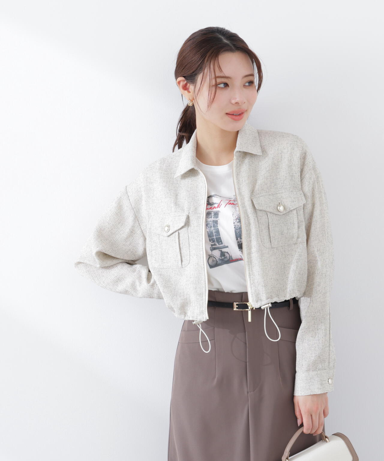 スプリングツイードブルゾン