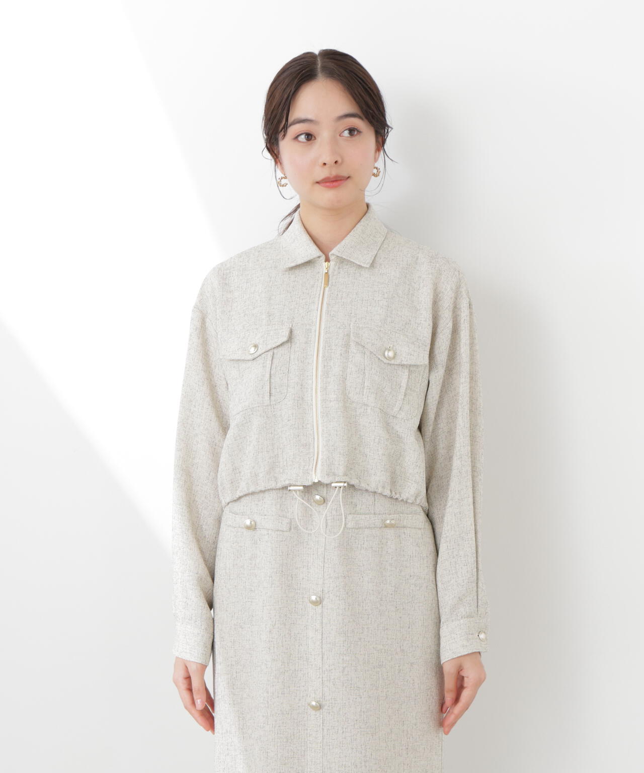 スプリングツイードブルゾン