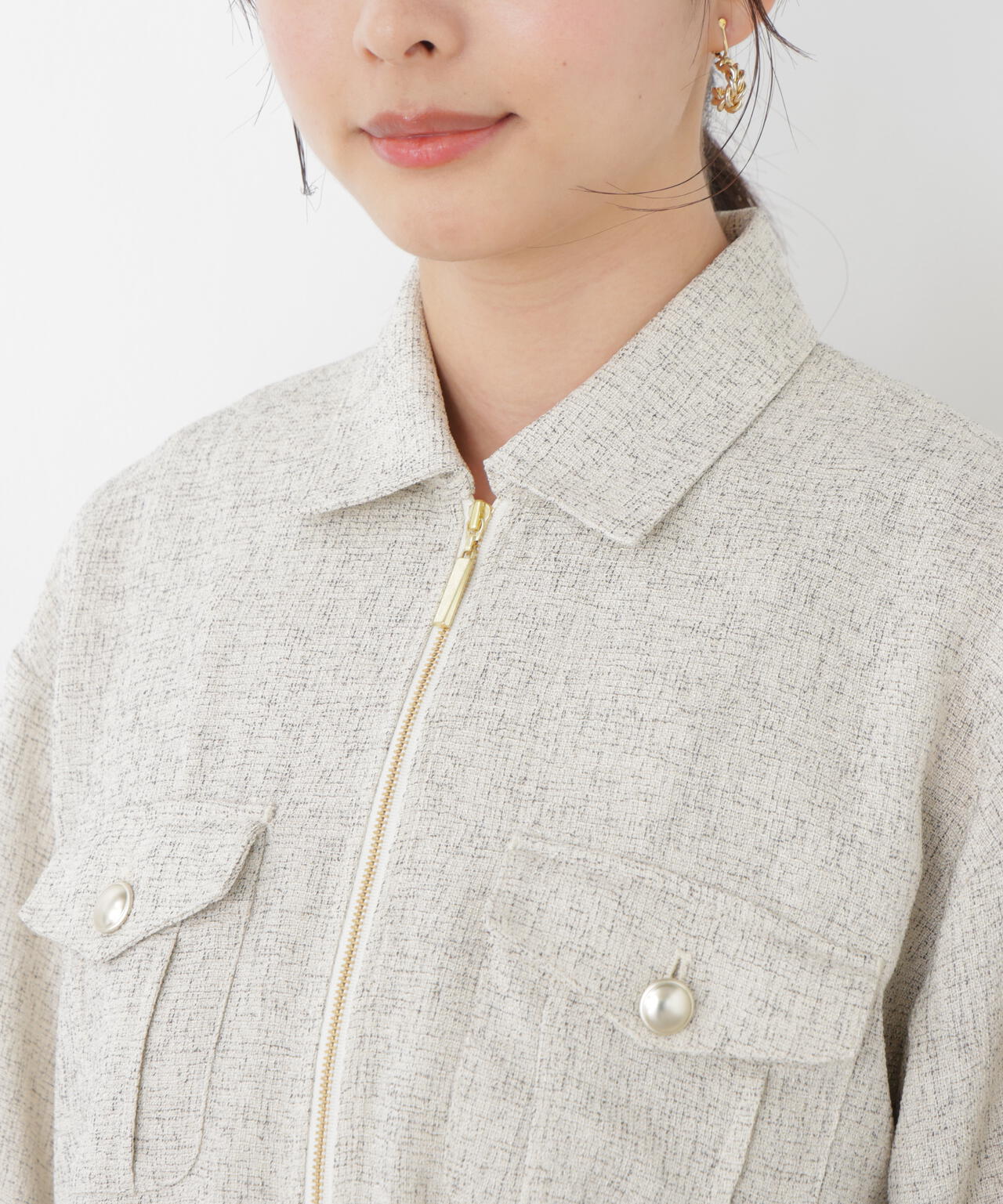 スプリングツイードブルゾン