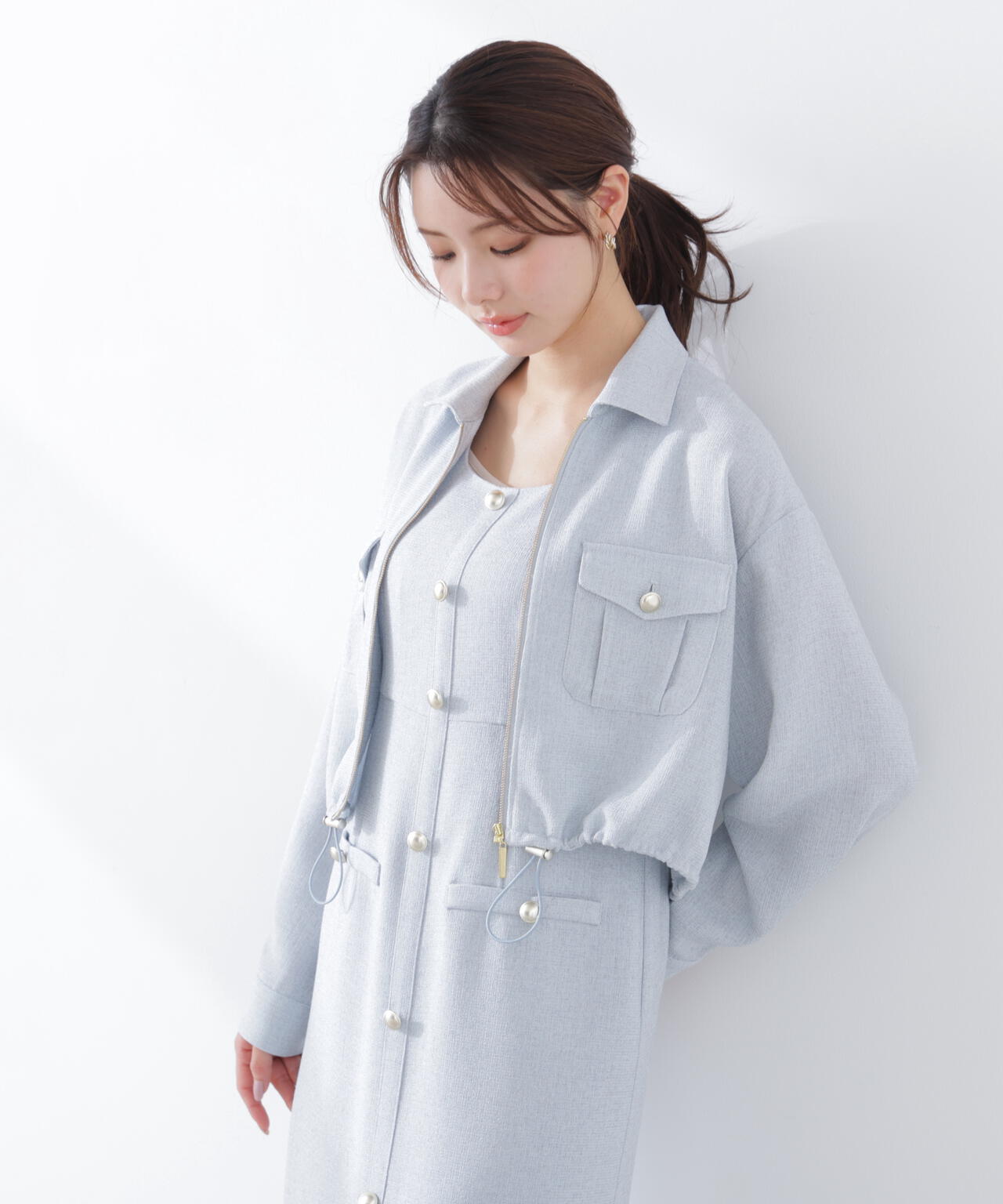 スプリングツイードブルゾン