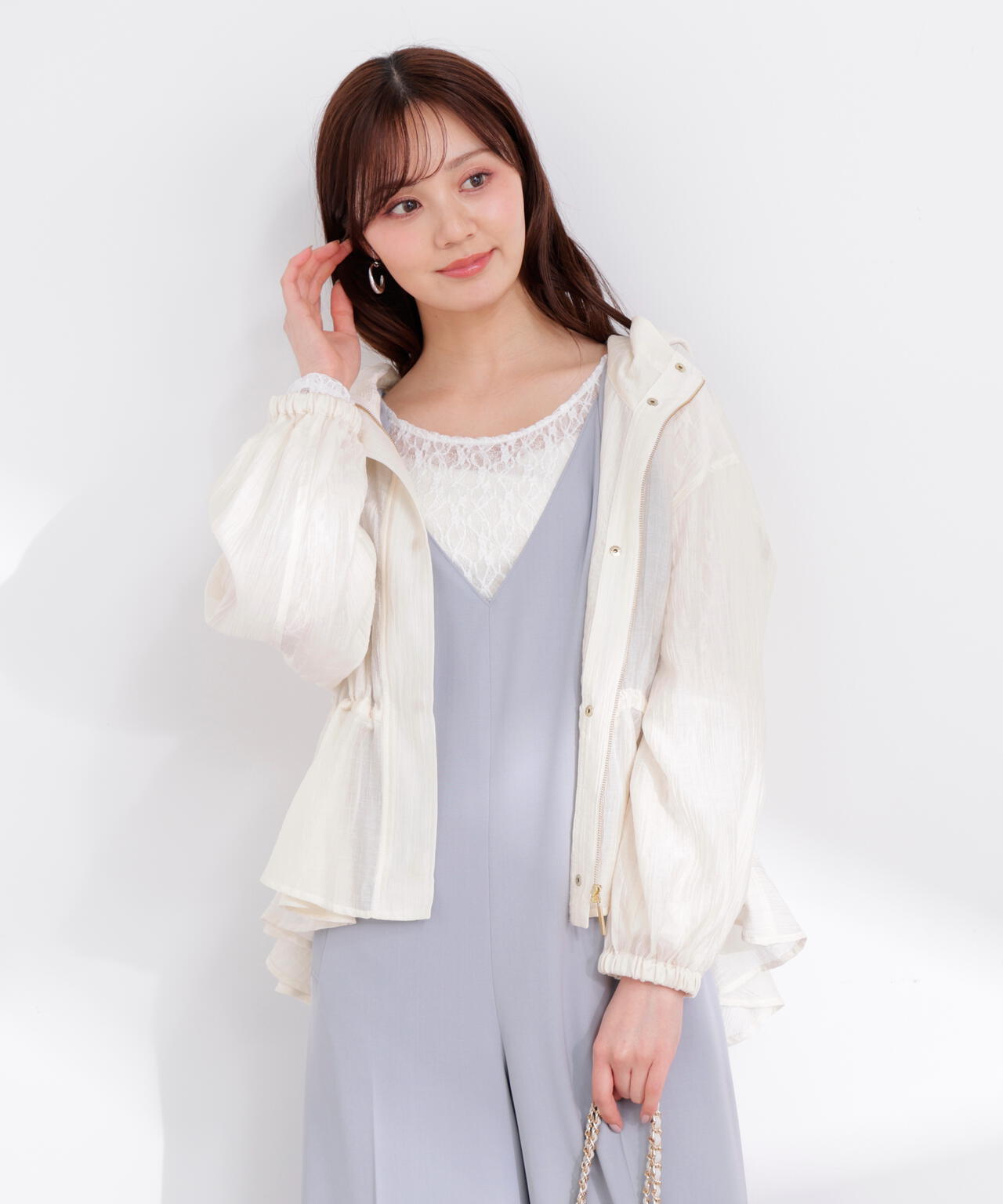 <加藤栞さん着用>シアーペプラムブルゾン