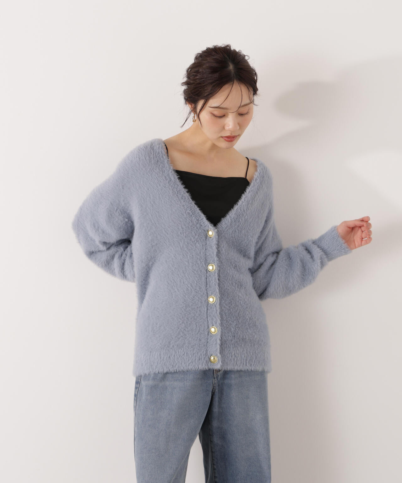 ちら見えガード安心カップ付キャミソール