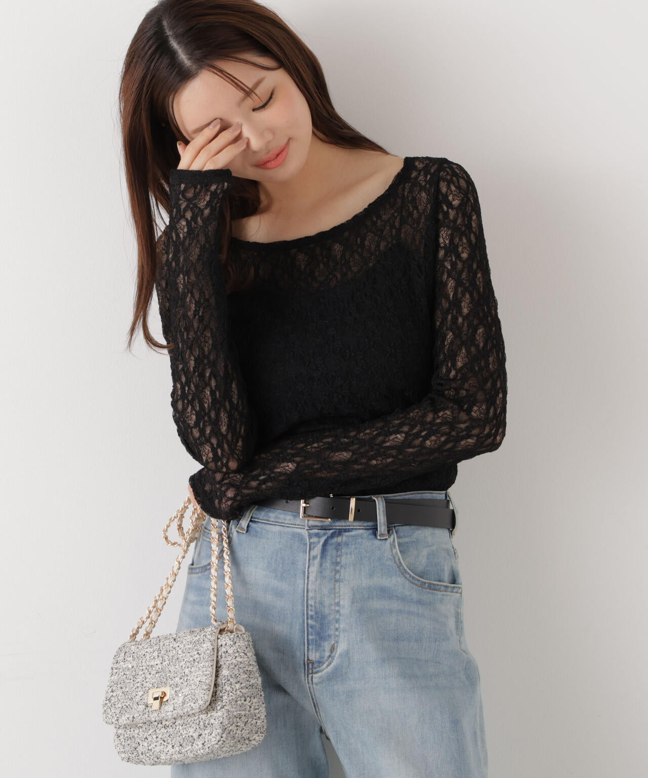 <ウォッシャブル>〈a/mie〉ストレッチレース