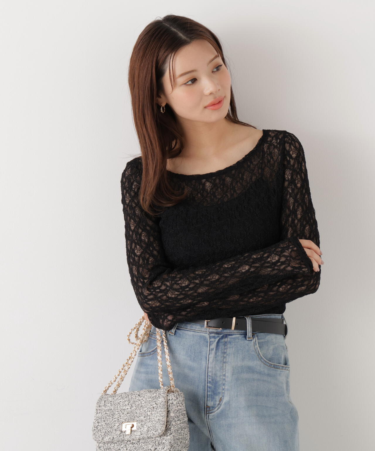 <ウォッシャブル>〈a/mie〉ストレッチレース