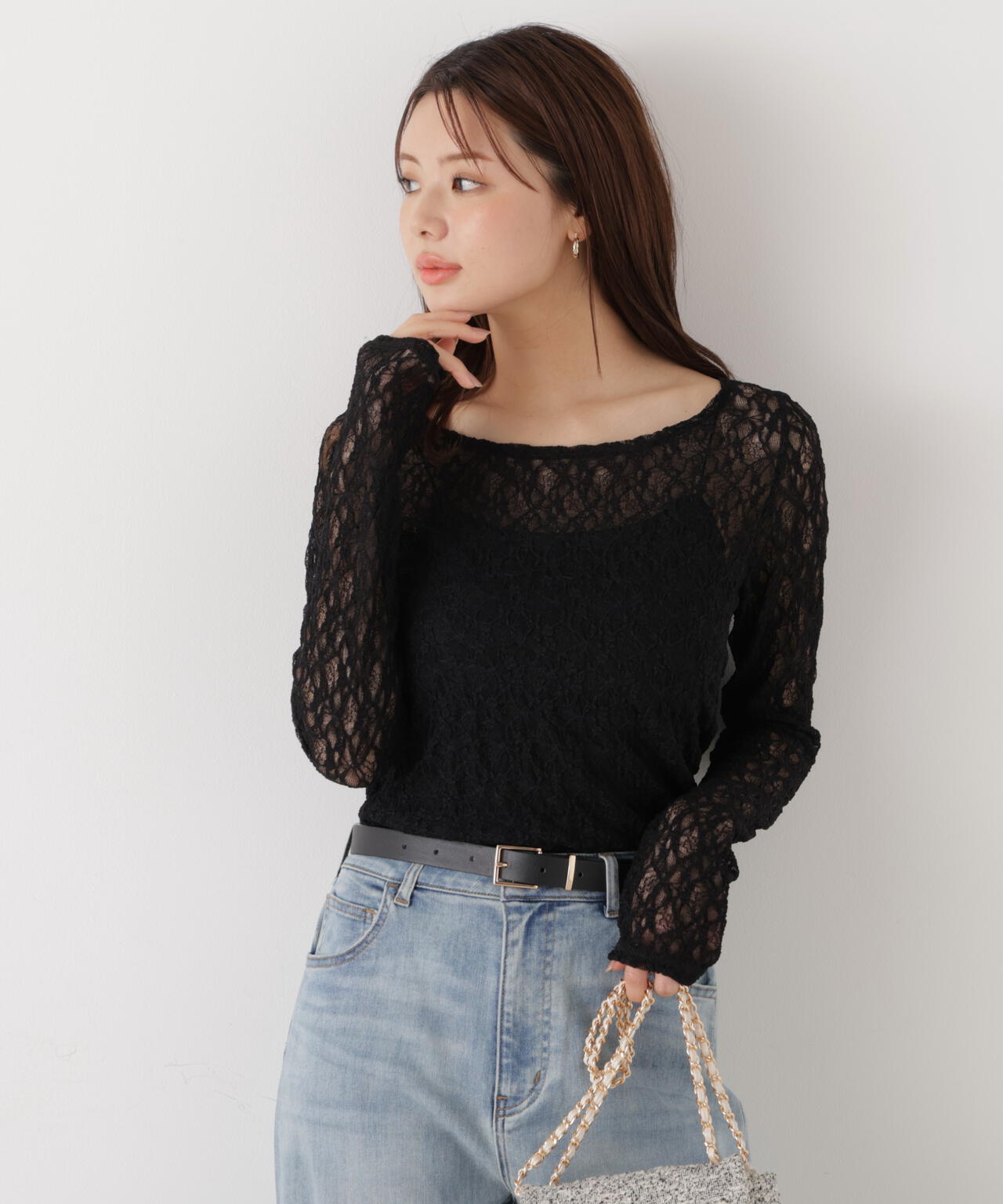 <ウォッシャブル>〈a/mie〉ストレッチレース