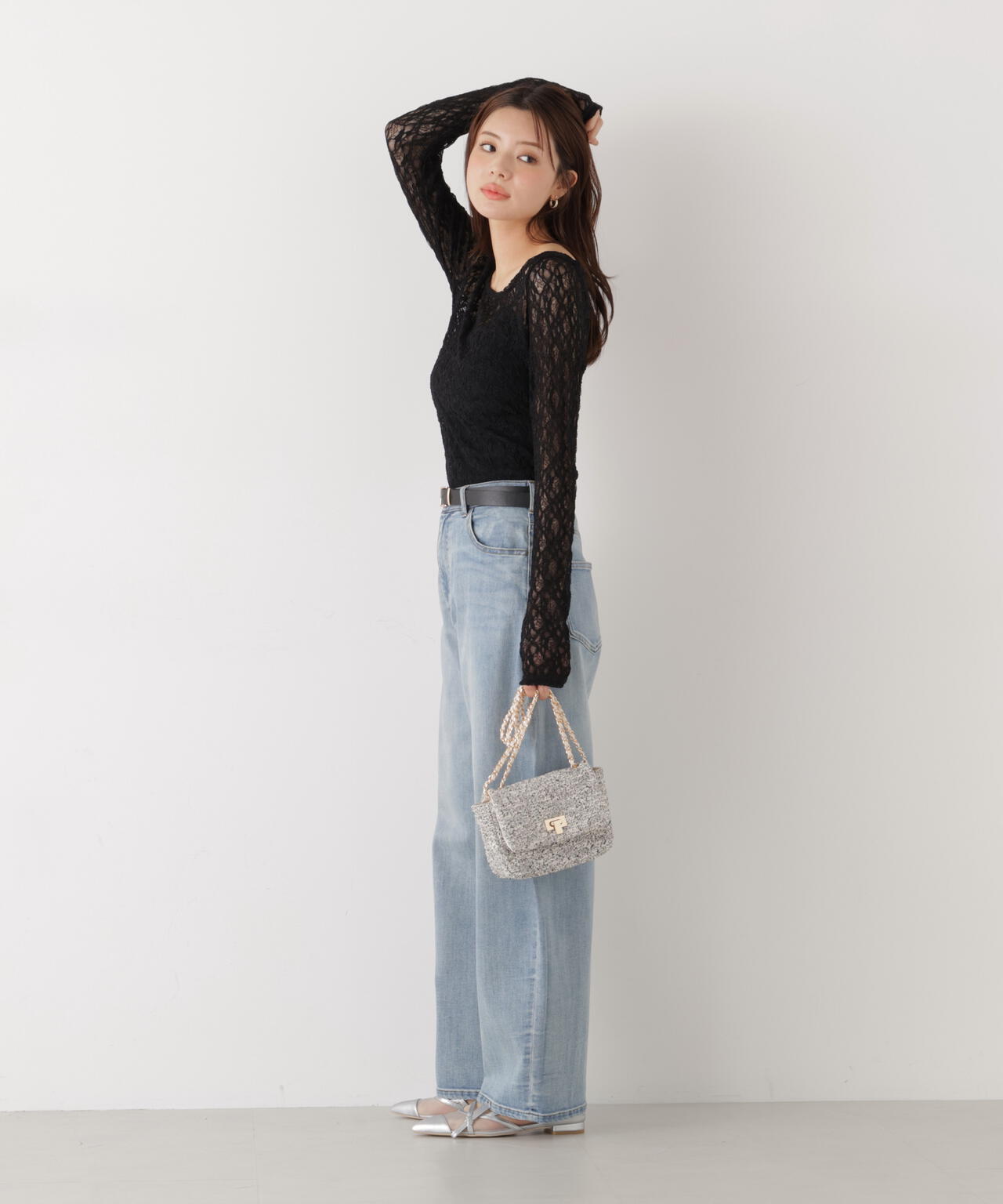 <ウォッシャブル>〈a/mie〉ストレッチレース