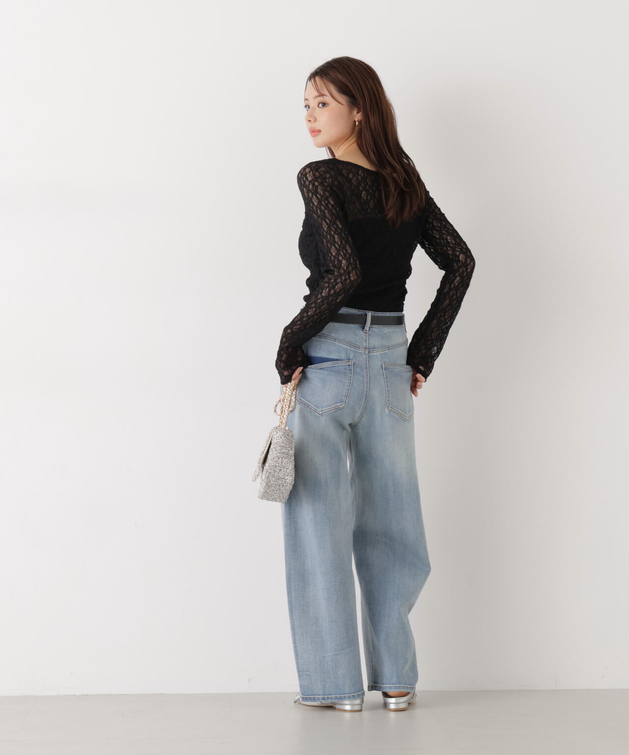 <ウォッシャブル>〈a/mie〉ストレッチレース