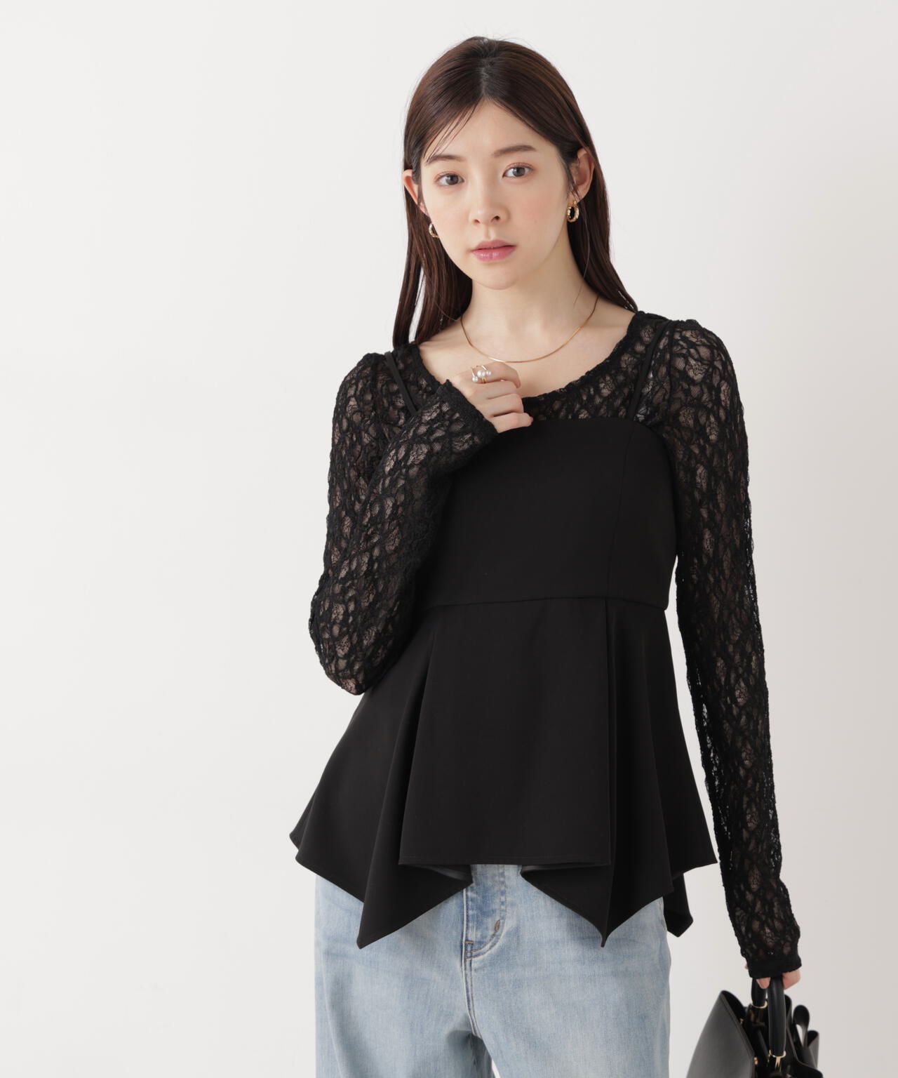 <ウォッシャブル>〈a/mie〉ストレッチレース