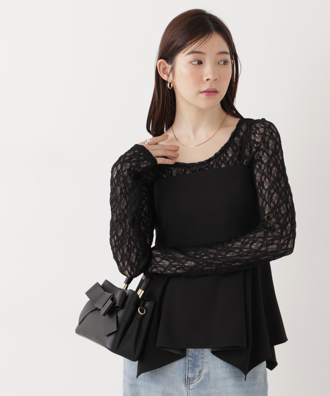 <ウォッシャブル>〈a/mie〉ストレッチレース