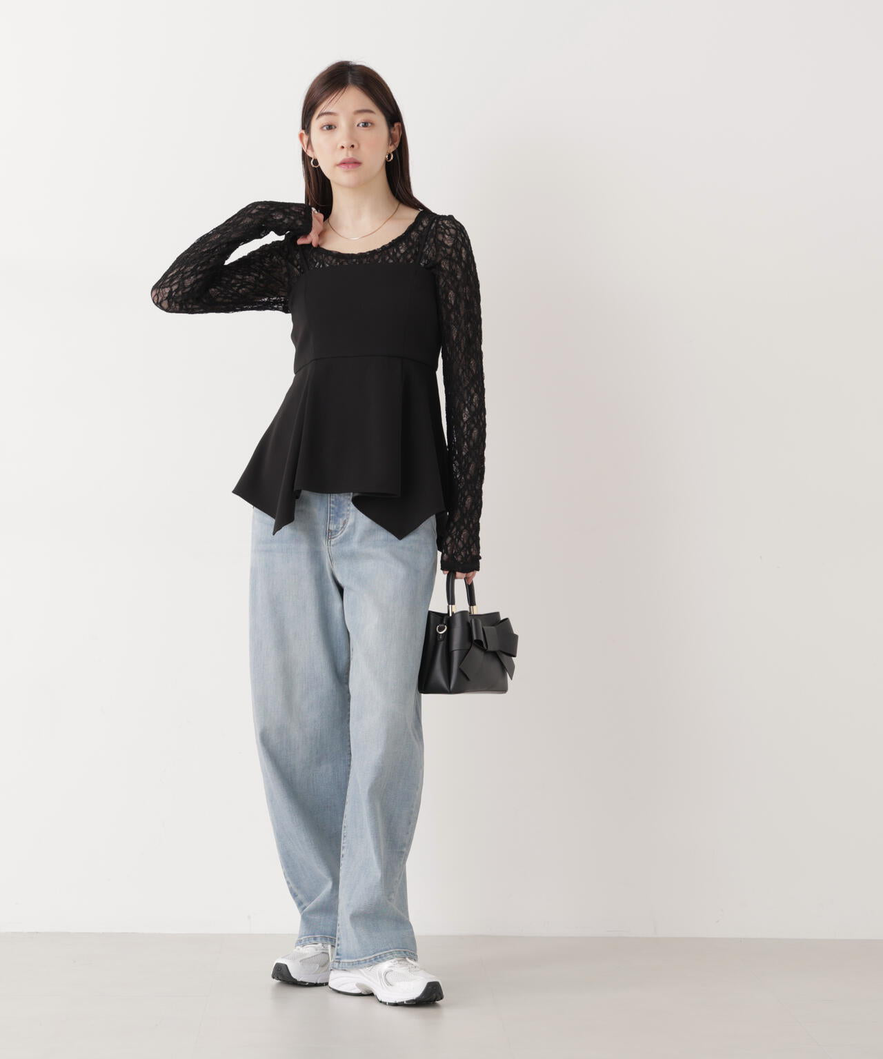 <ウォッシャブル>〈a/mie〉ストレッチレース