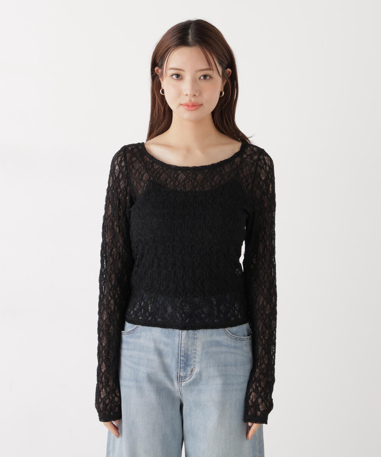 <ウォッシャブル>〈a/mie〉ストレッチレース