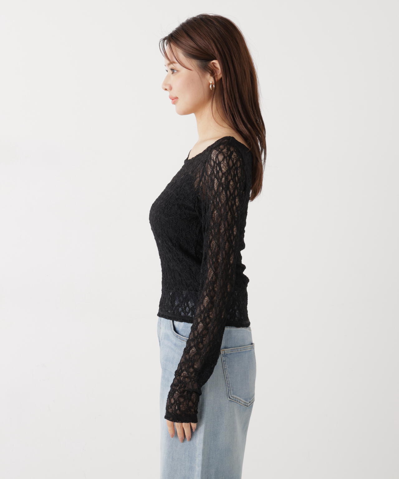 <ウォッシャブル>〈a/mie〉ストレッチレース