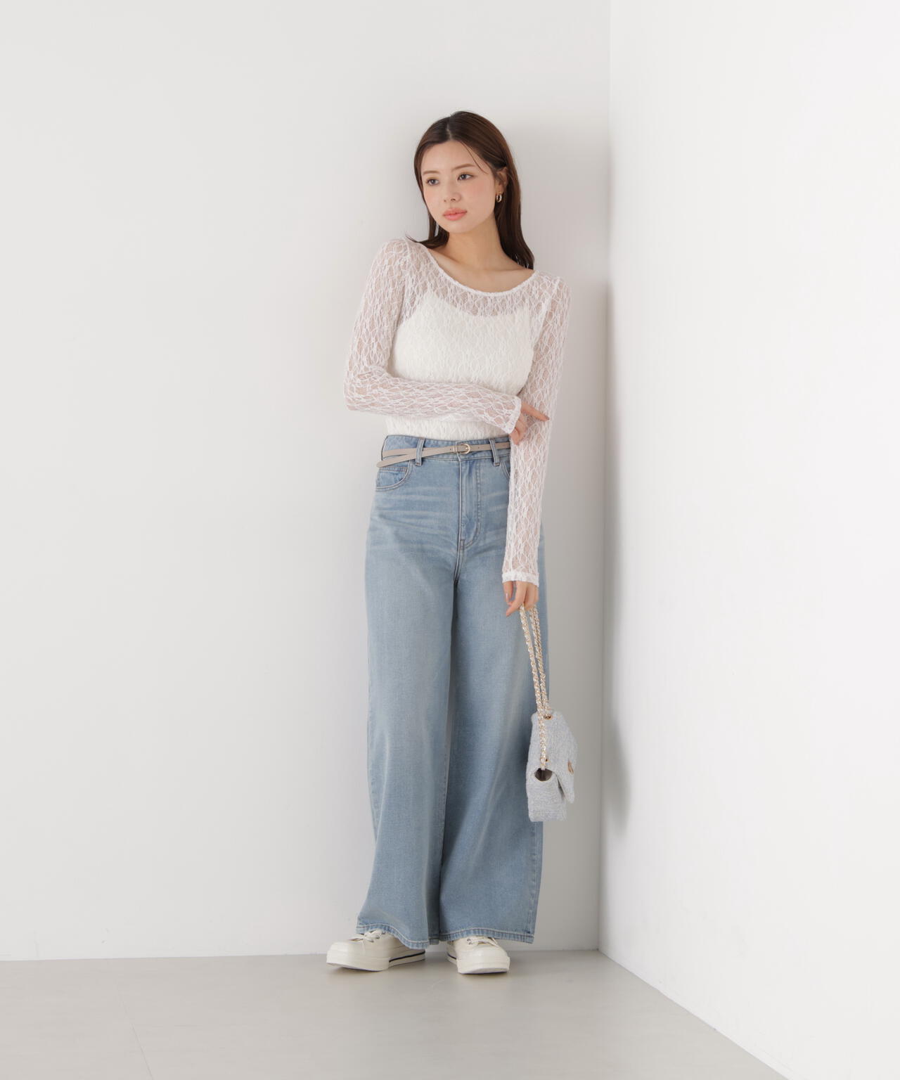 <ウォッシャブル>〈a/mie〉ストレッチレース