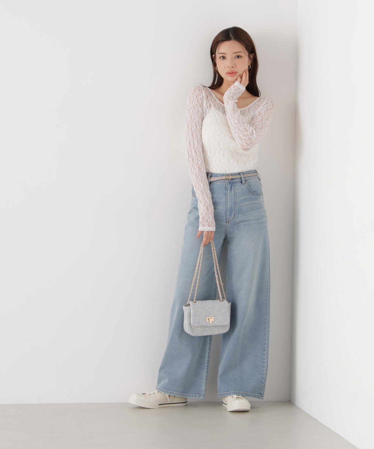 <ウォッシャブル>〈a/mie〉ストレッチレース