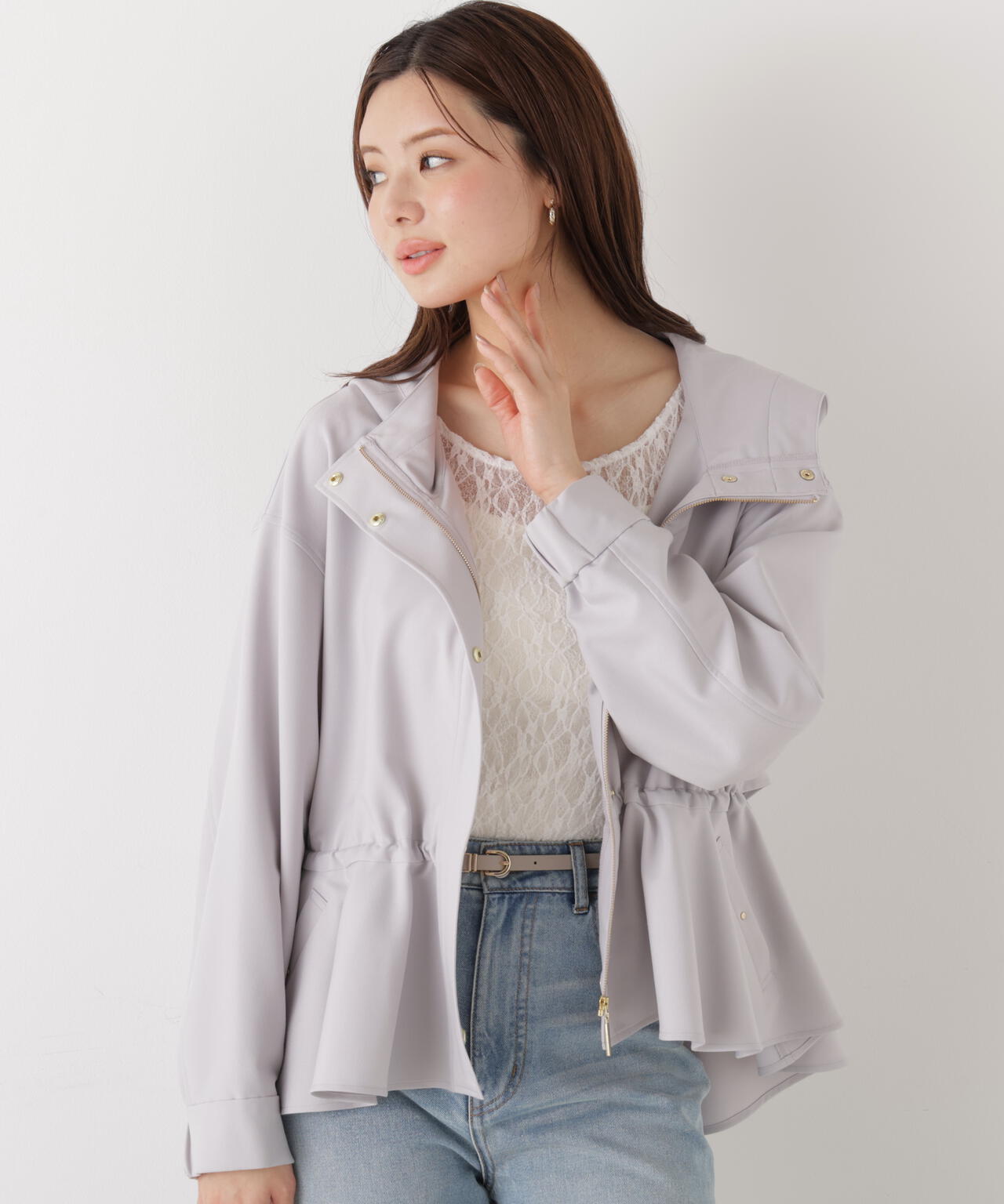 <ウォッシャブル>〈a/mie〉ストレッチレース