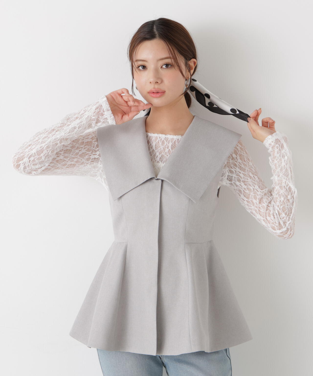 <ウォッシャブル>〈a/mie〉ストレッチレース