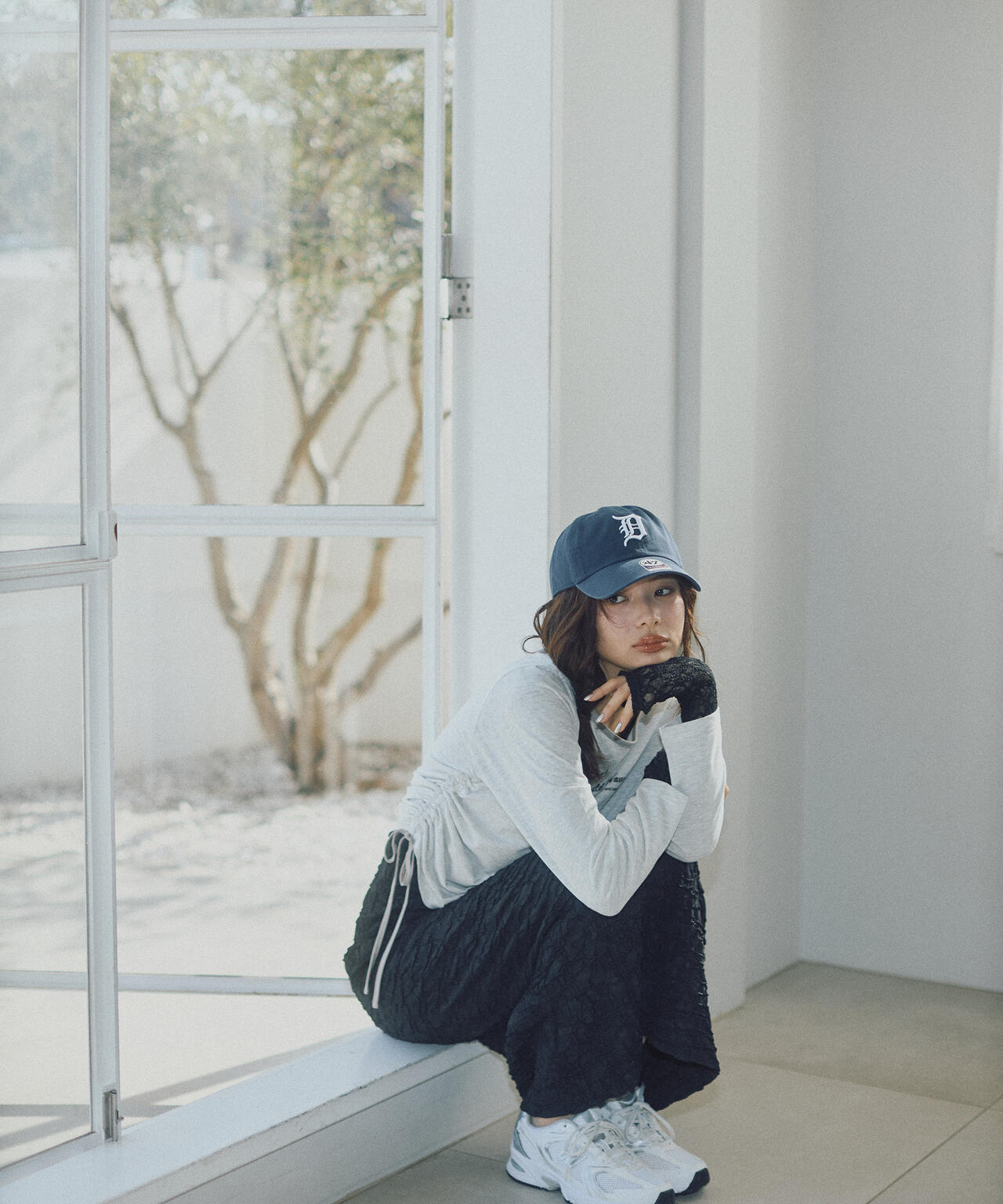 <ウォッシャブル>〈a/mie〉ドロストシアートップス