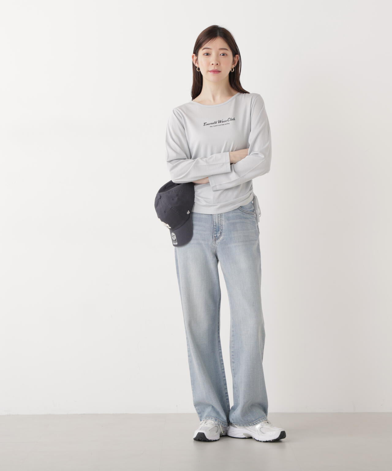 <ウォッシャブル>〈a/mie〉ドロストシアートップス