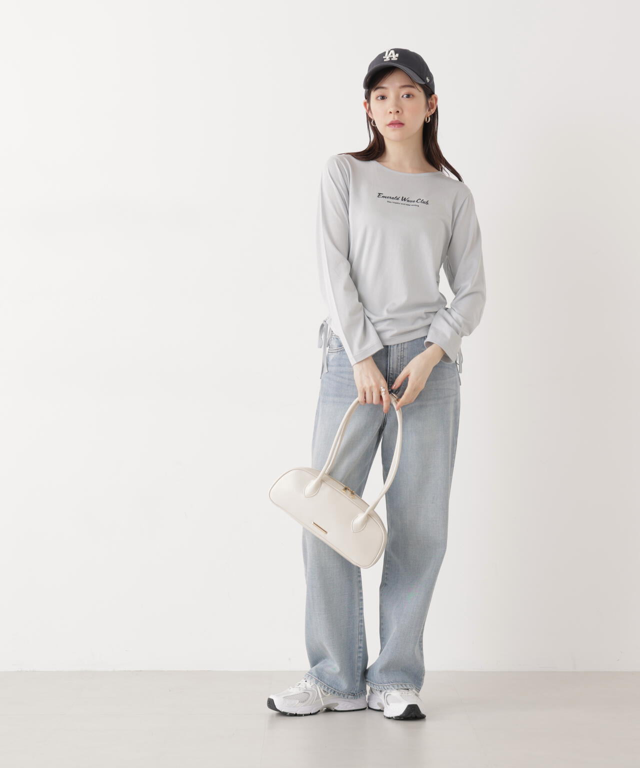 <ウォッシャブル>〈a/mie〉ドロストシアートップス